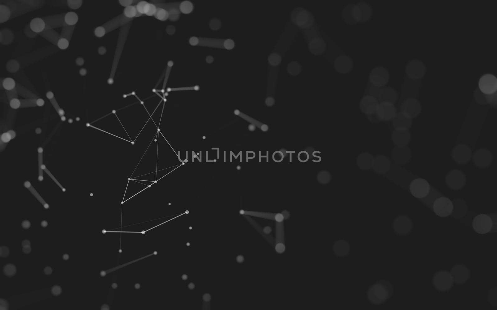 Abstract background. Molecules technology with polygonal shapes, connecting dots and lines. Connection structure. Big data visualization. 