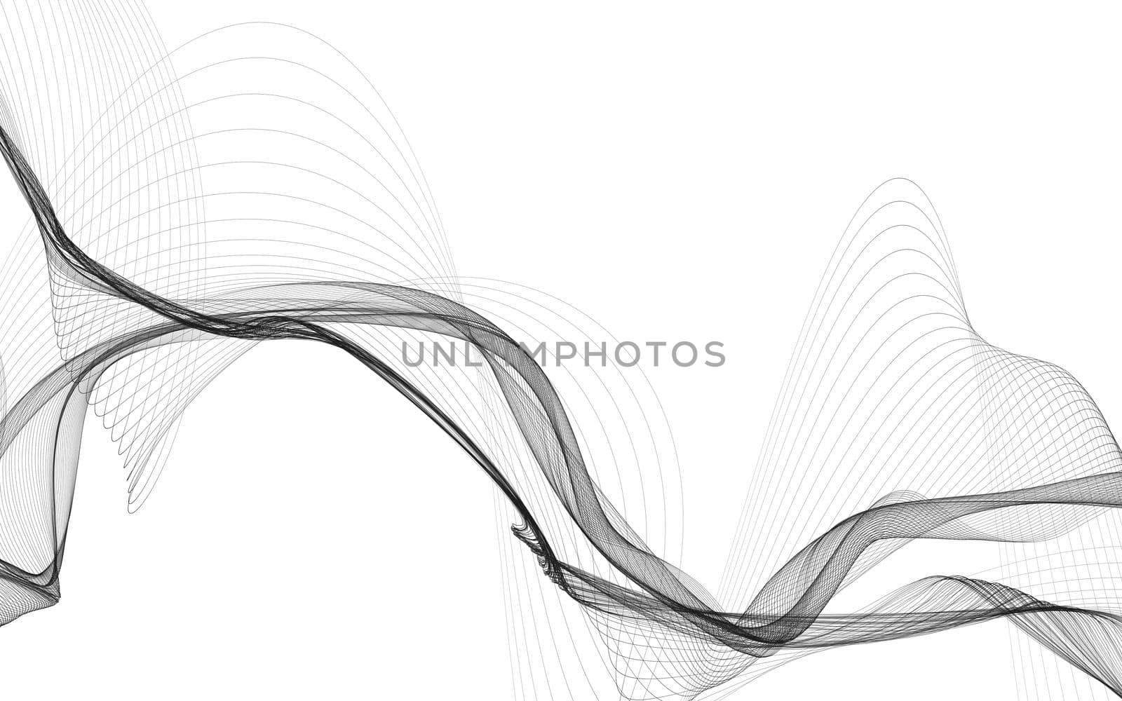 Abstract background with monochrome wave lines on white background. Modern technology background.
