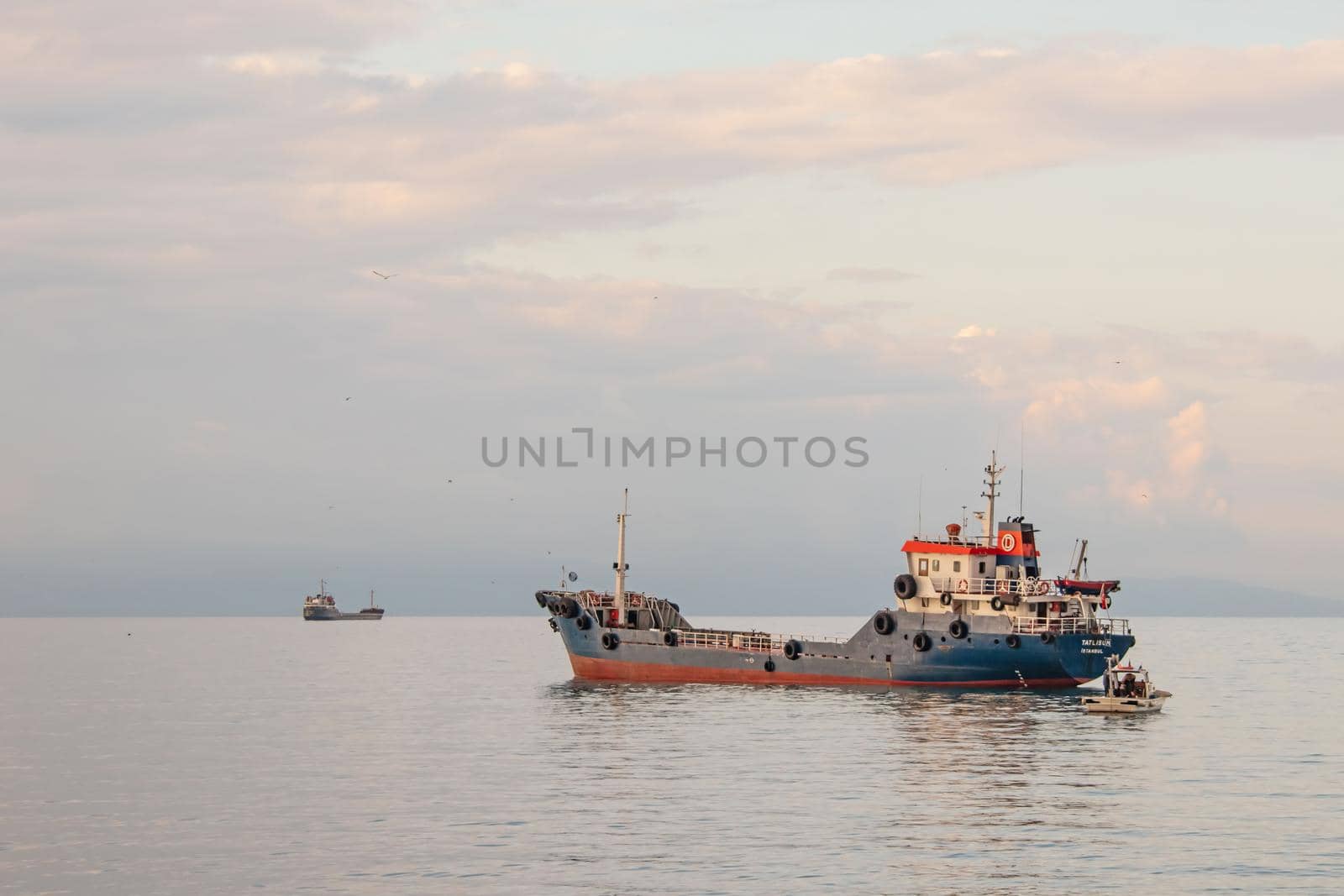Cargo ships in the Sea of Marmara in Turkey by yilmazsavaskandag