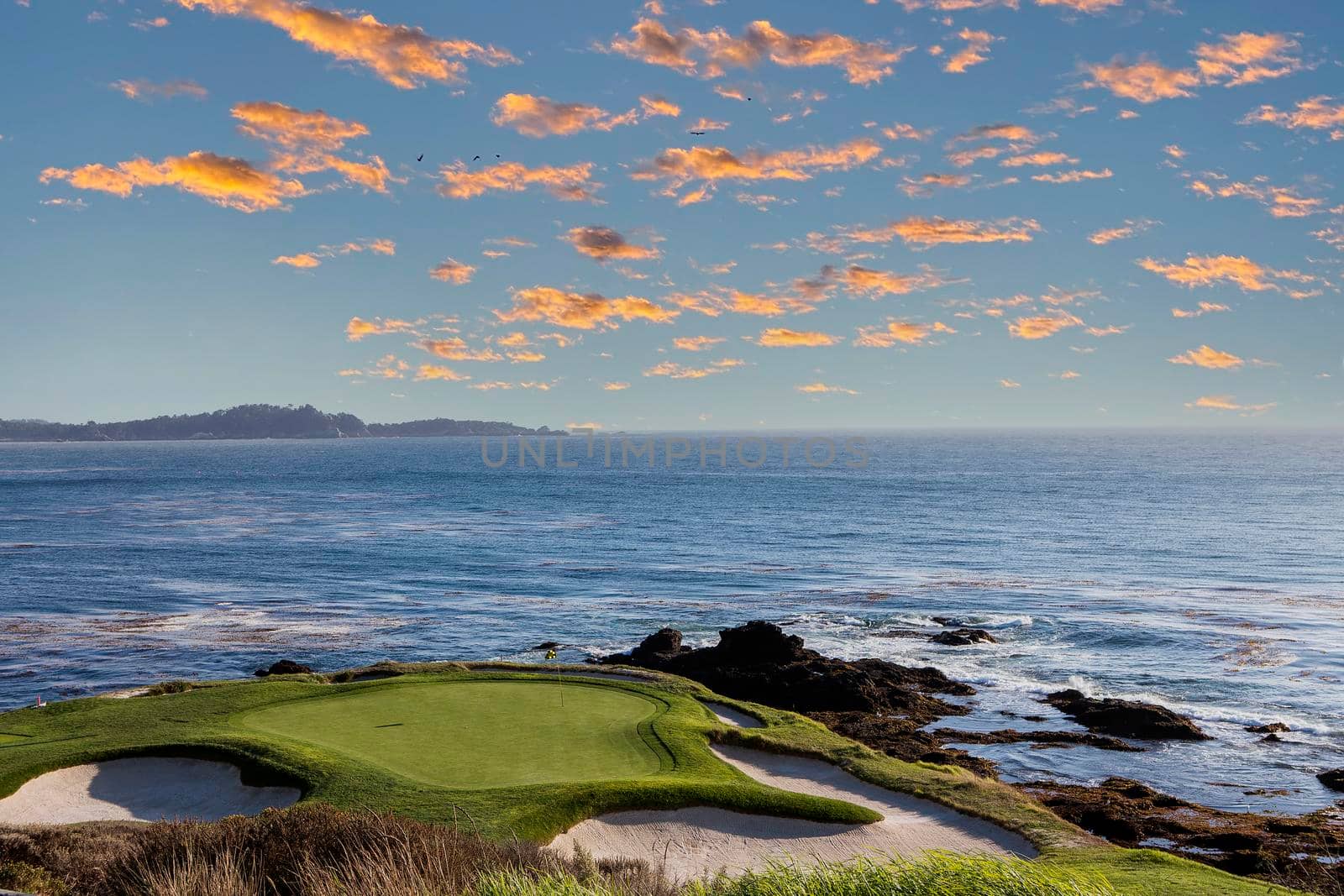 A view of Pebble Beach golf  course, hole 7, Monterey, California, USA