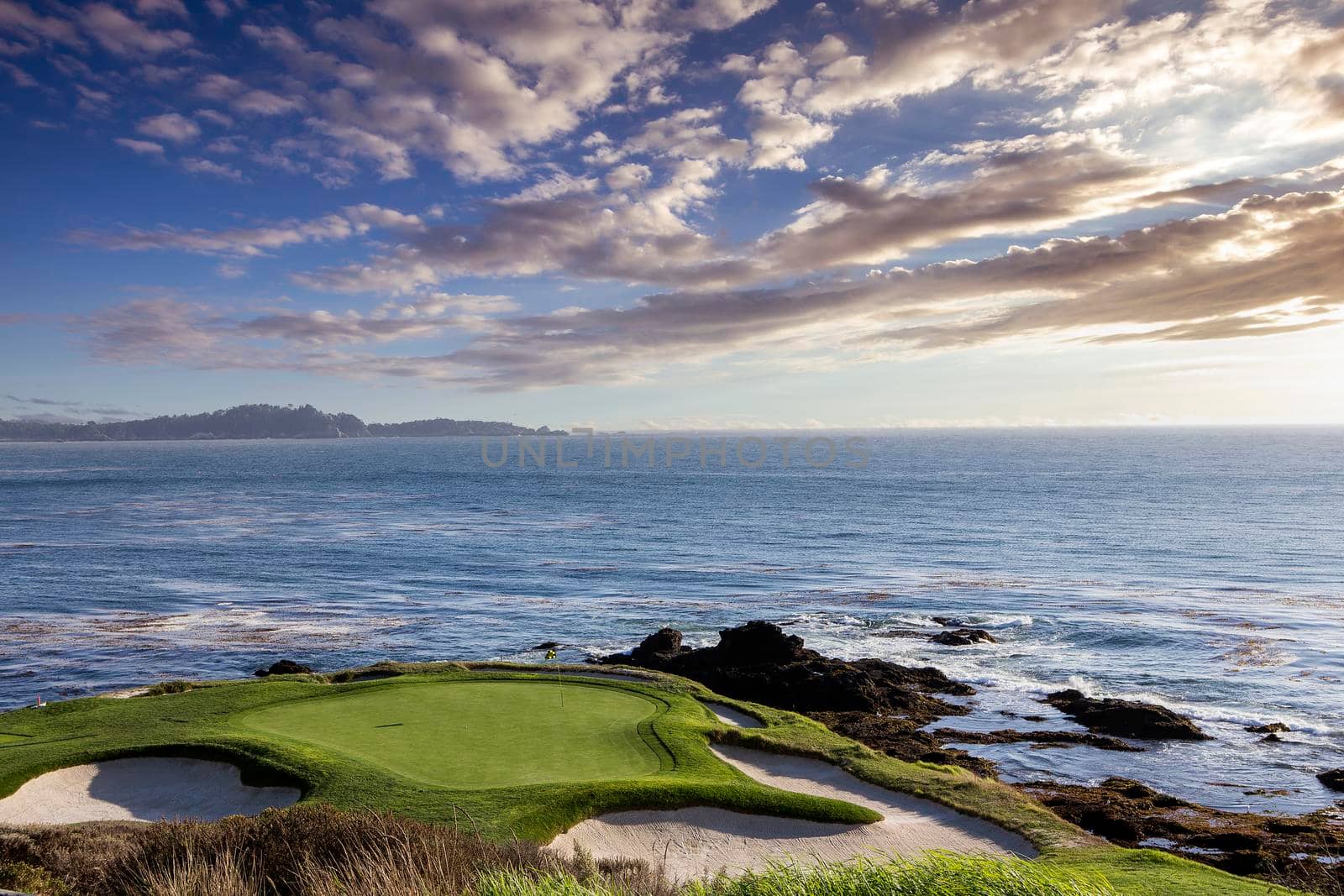 A view of Pebble Beach golf  course, hole 7, Monterey, California, USA