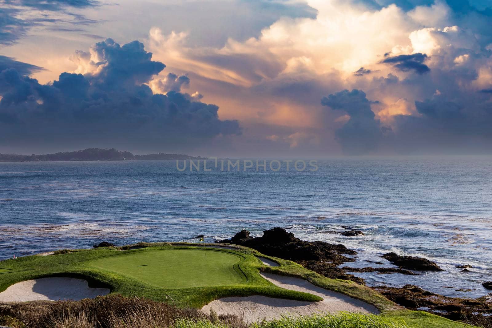 A view of Pebble Beach golf  course, hole 7, Monterey, California, USA