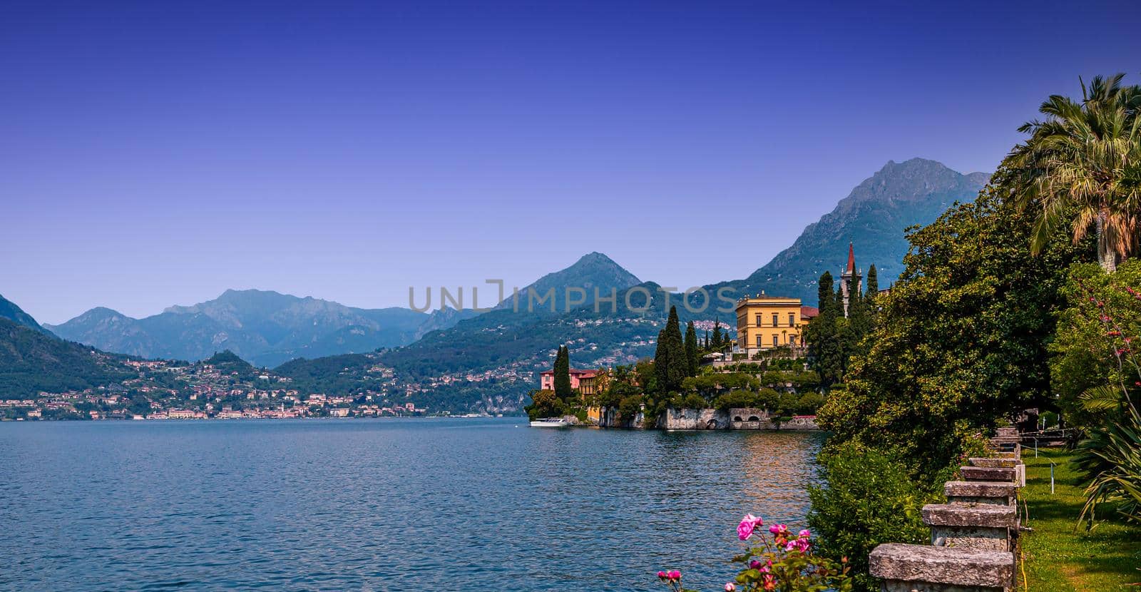 VARENNA, ITALY, JUNE 05, 2019 : exteriors and gardens of villa Monastero, on lake Como, june 05, 2019, in Varenna, italy