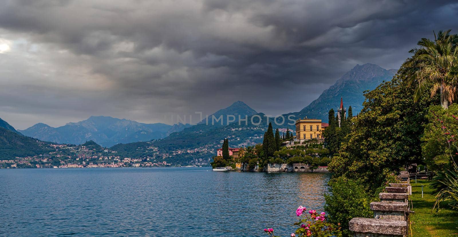 VARENNA, ITALY, JUNE 05, 2019 : exteriors and gardens of villa Monastero, on lake Como, june 05, 2019, in Varenna, italy