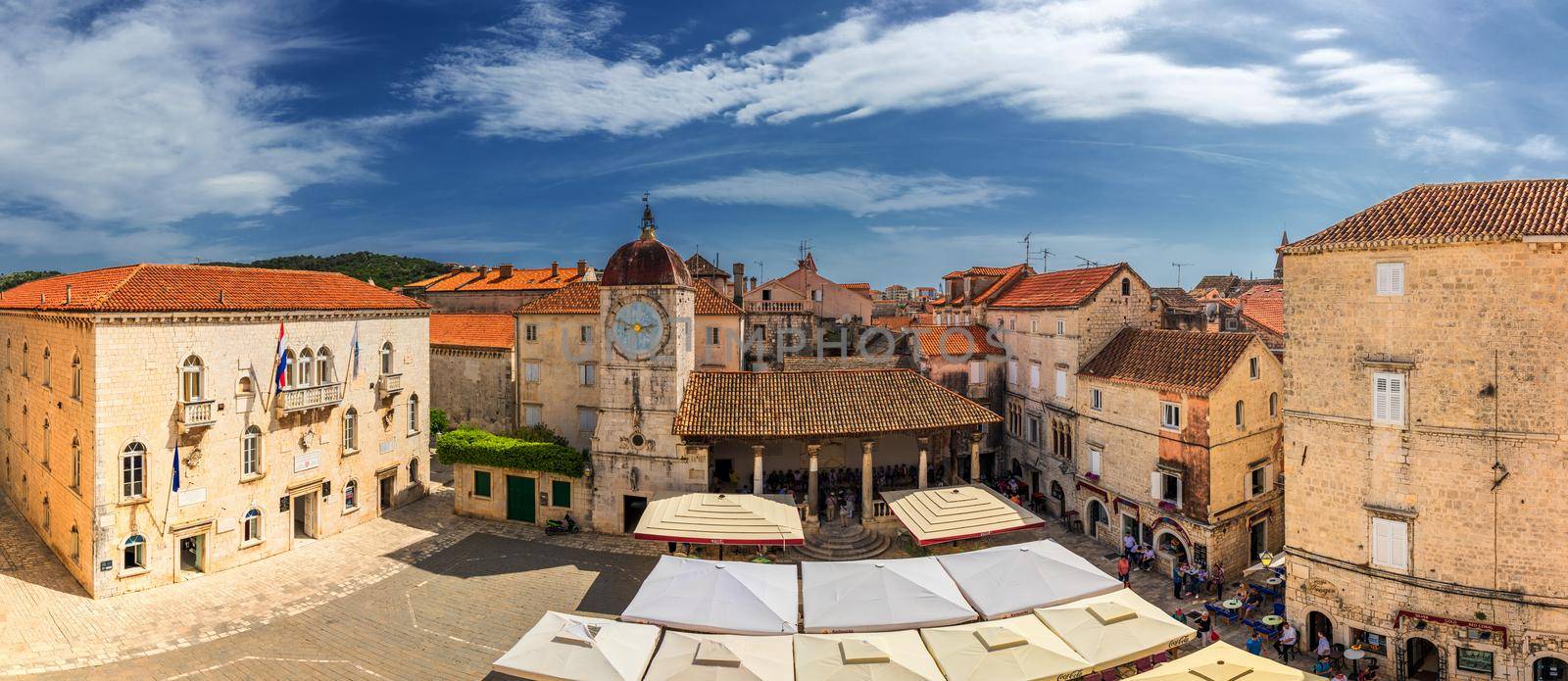 Old town of Trogir in Dalmatia, Croatia. Trogir old town. Near Split in Croatia. The picturesque and historical city of Trogir in Balkan, Dalmatia, Croatia.
