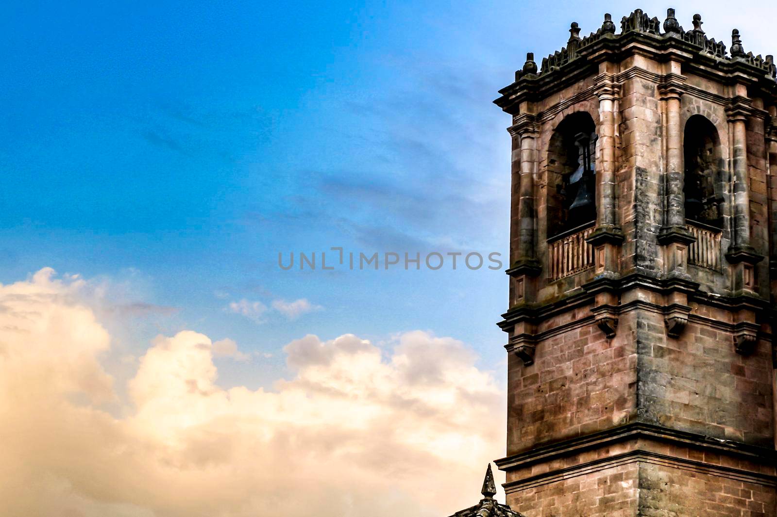 Renaissance square in Alcaraz called Plaza Mayor with the Tardon and the Trinidad Towers.