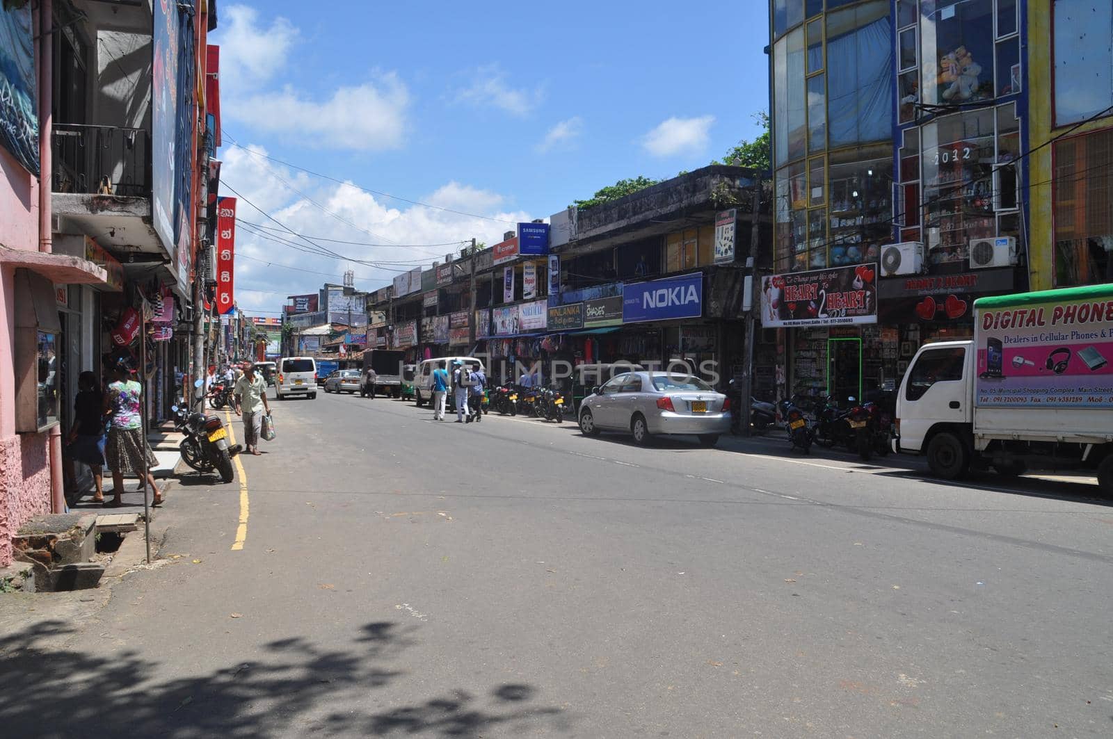 Road in the city center of Kandy, Sri Lanka.