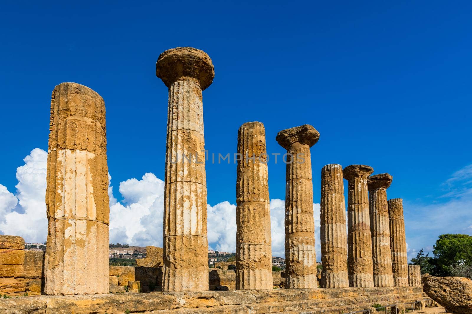 Temple of Hercules in the Valley of the Temples, Agrigento, Sicily, Italy. Valley of the Temples in Agrigento, Sicily, Italy.