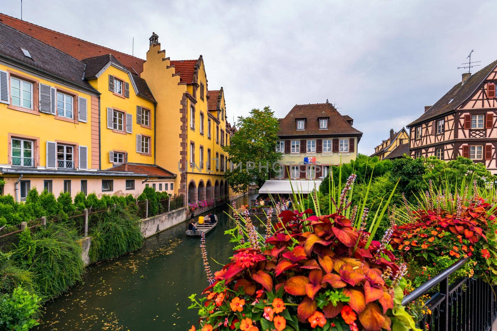 Colmar, Alsace, France. Petite Venice, water canal and traditional half timbered houses. Colmar is a charming town in Alsace, France. Beautiful view of colorful romantic city Colmar, France, Alsace.