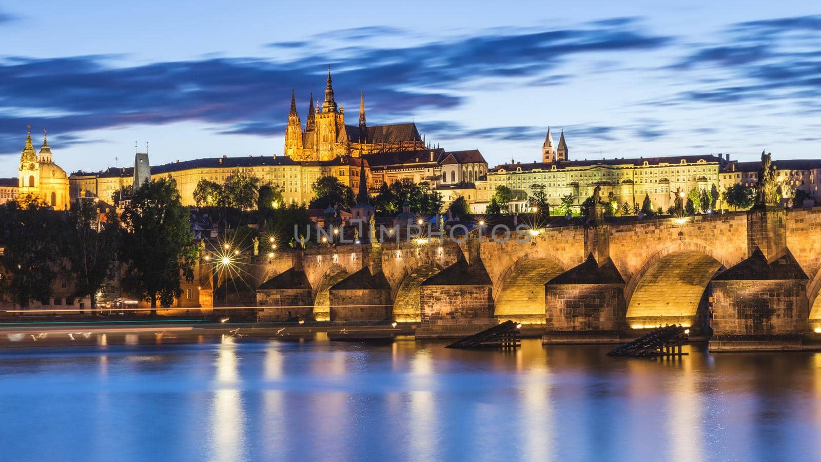 Famous iconic image of Charles bridge, Prague, Czech Republic. Concept of world travel, sightseeing and tourism.