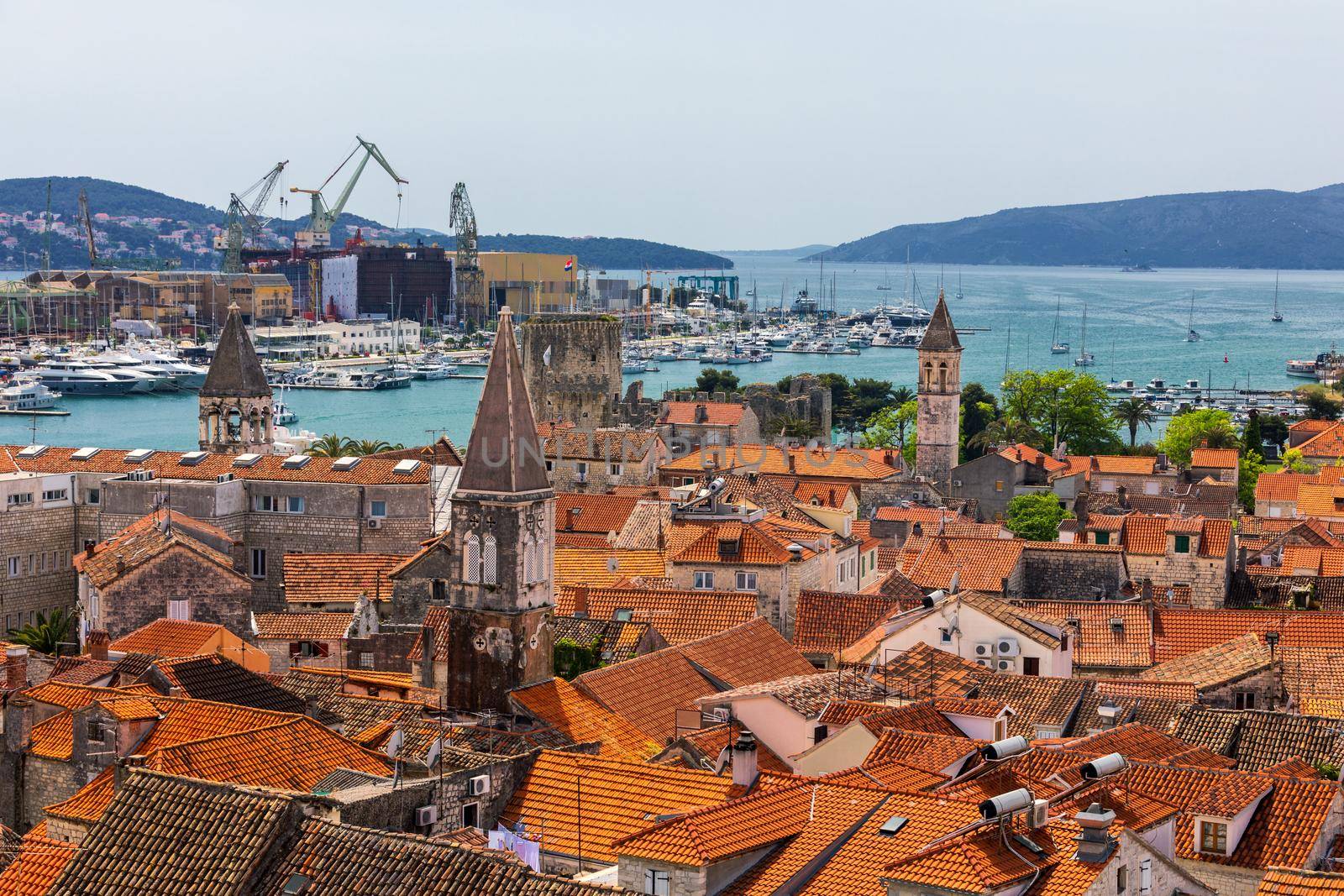 Old town of Trogir in Dalmatia, Croatia. Trogir old town. Near Split in Croatia. The picturesque and historical city of Trogir in Balkan, Dalmatia, Croatia.