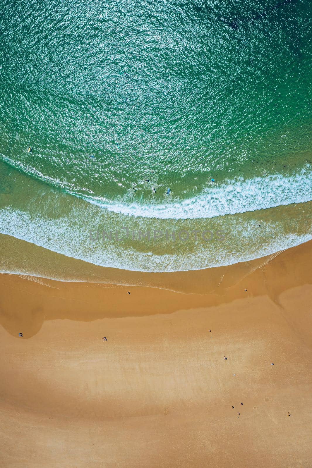 Campismo beach and Dunas beach and Island Baleal near Peniche on the shore of the Atlantic ocean in west coast of Portugal. Beautiful Baleal beach at Baleal peninsula close to Peniche, Portugal.