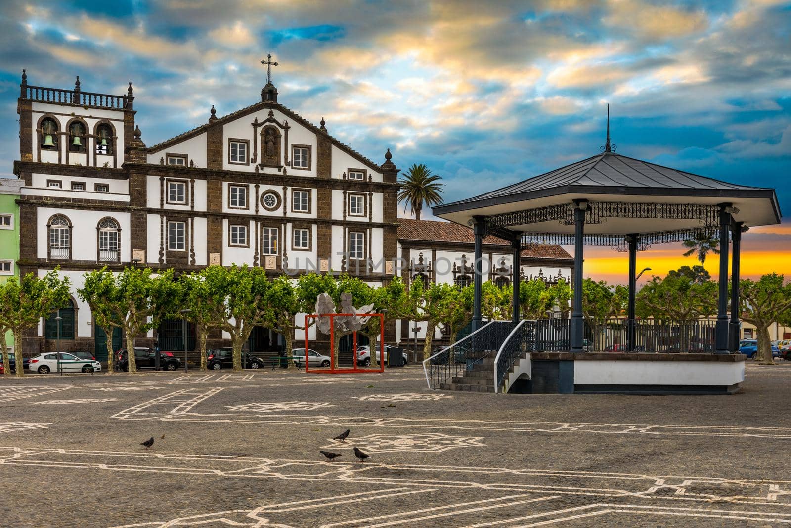 Church of St. Joseph (Portuguese: Igreja de Sao Jose), dated from 1709, located in the historic center of Ponta Delgada city on Sao Miguel island. Azores, Sao Miguel, Portugal.