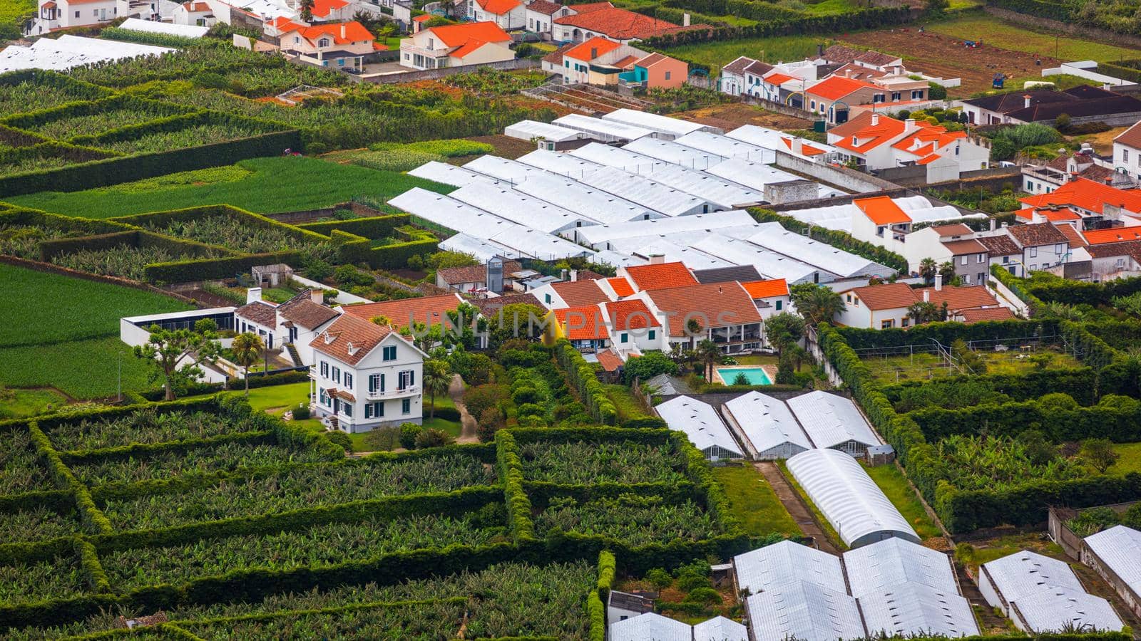 Island of Vila Franca do Campo from the chapel of Nossa Senhora da Page. San Miguel Island, Portugal. Travel to the Azores. Island of Vila Franca do Campo near San Miguel island, Azores, Portugal.