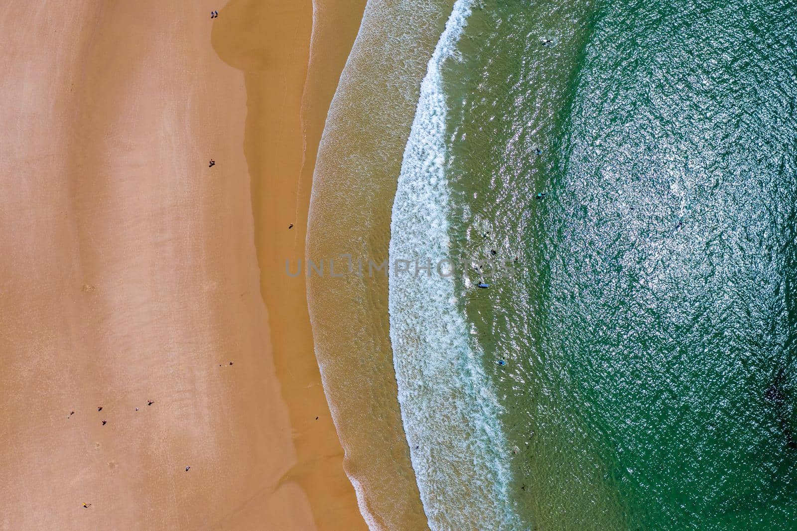 Campismo beach and Dunas beach and Island Baleal near Peniche on the shore of the Atlantic ocean in west coast of Portugal. Beautiful Baleal beach at Baleal peninsula close to Peniche, Portugal.