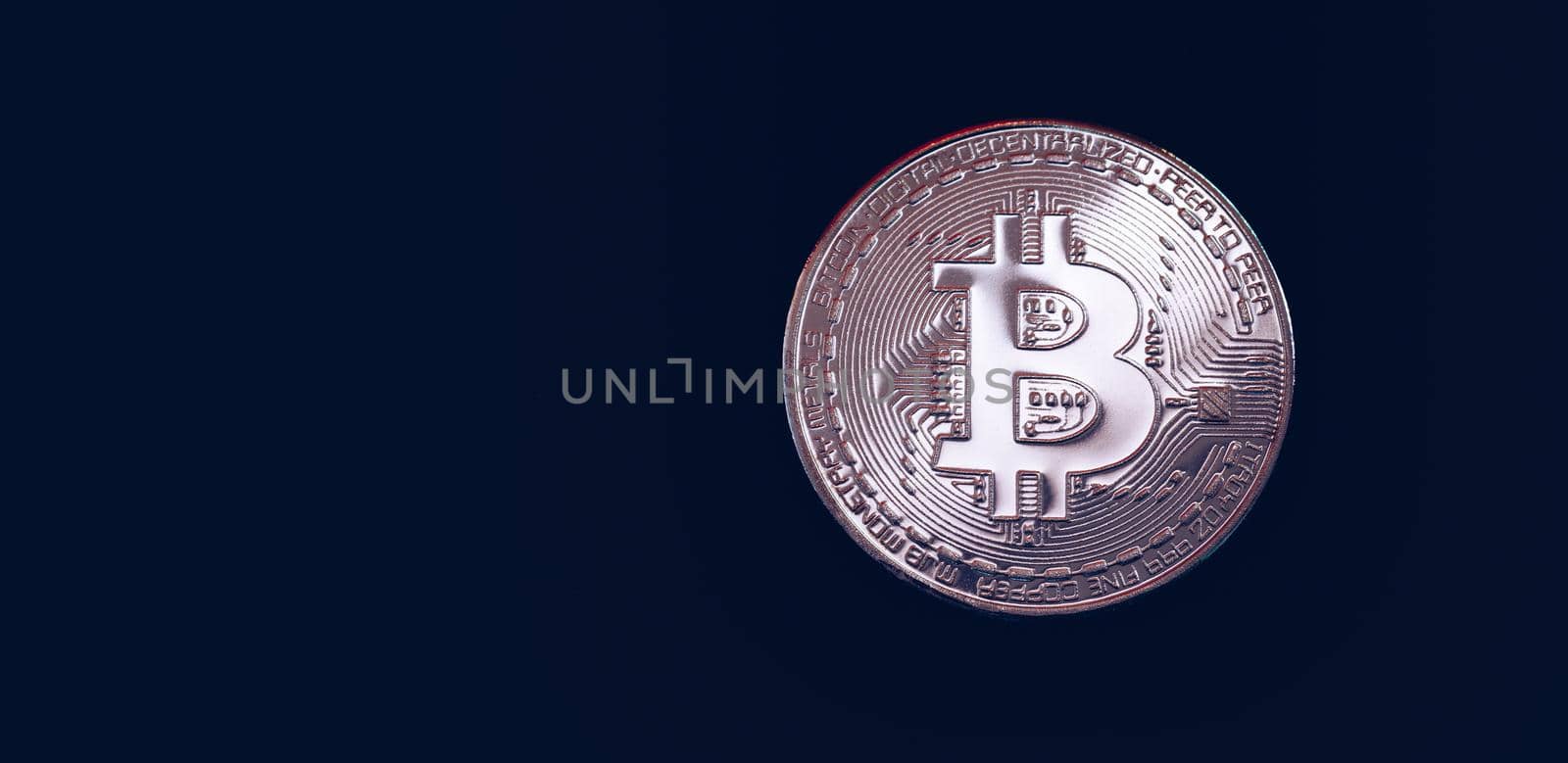 Crypto currency golden coin with bitcoin symbol on isolated on black background. Bitcoin Coin on black background. Bitcoin cryptocurrency.  Cryptocurrency Coin Concept.