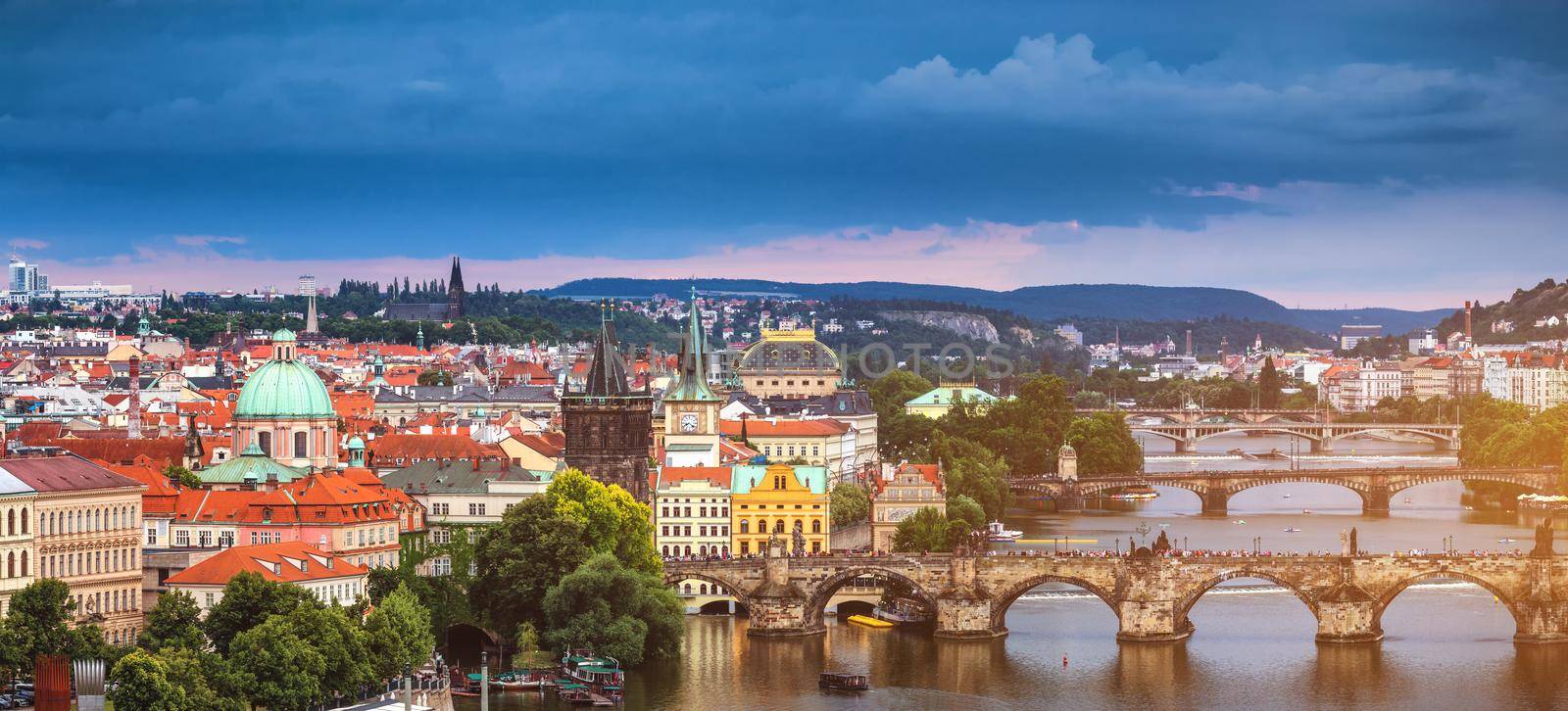 Charles Bridge in the Old Town of Prague, Czech Republic