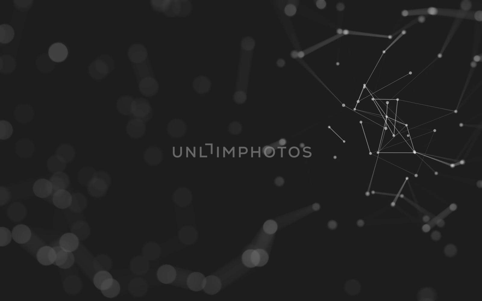 Abstract background. Molecules technology with polygonal shapes, connecting dots and lines. Connection structure. Big data visualization. 