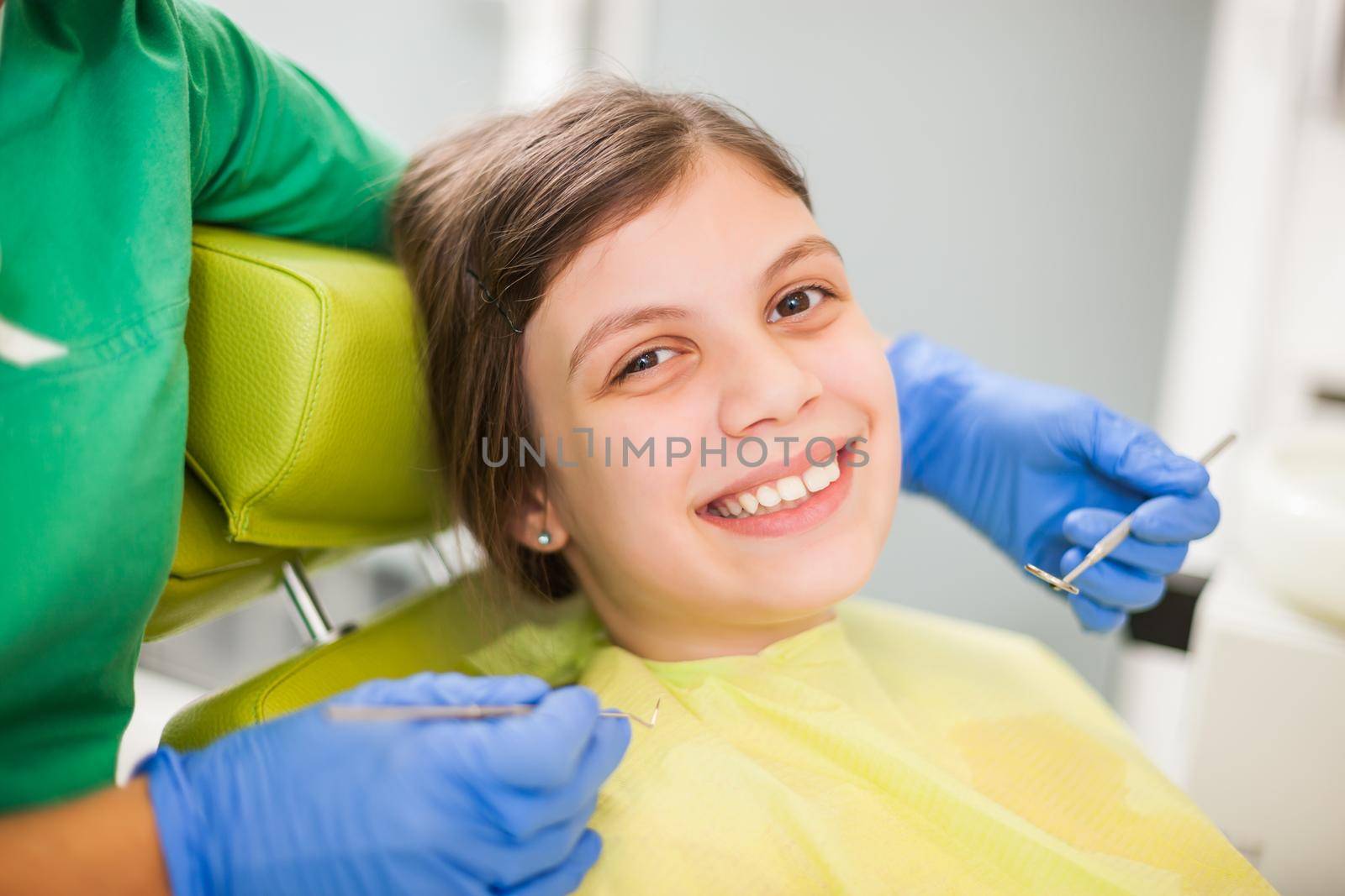 Little girl is ready for dentist.