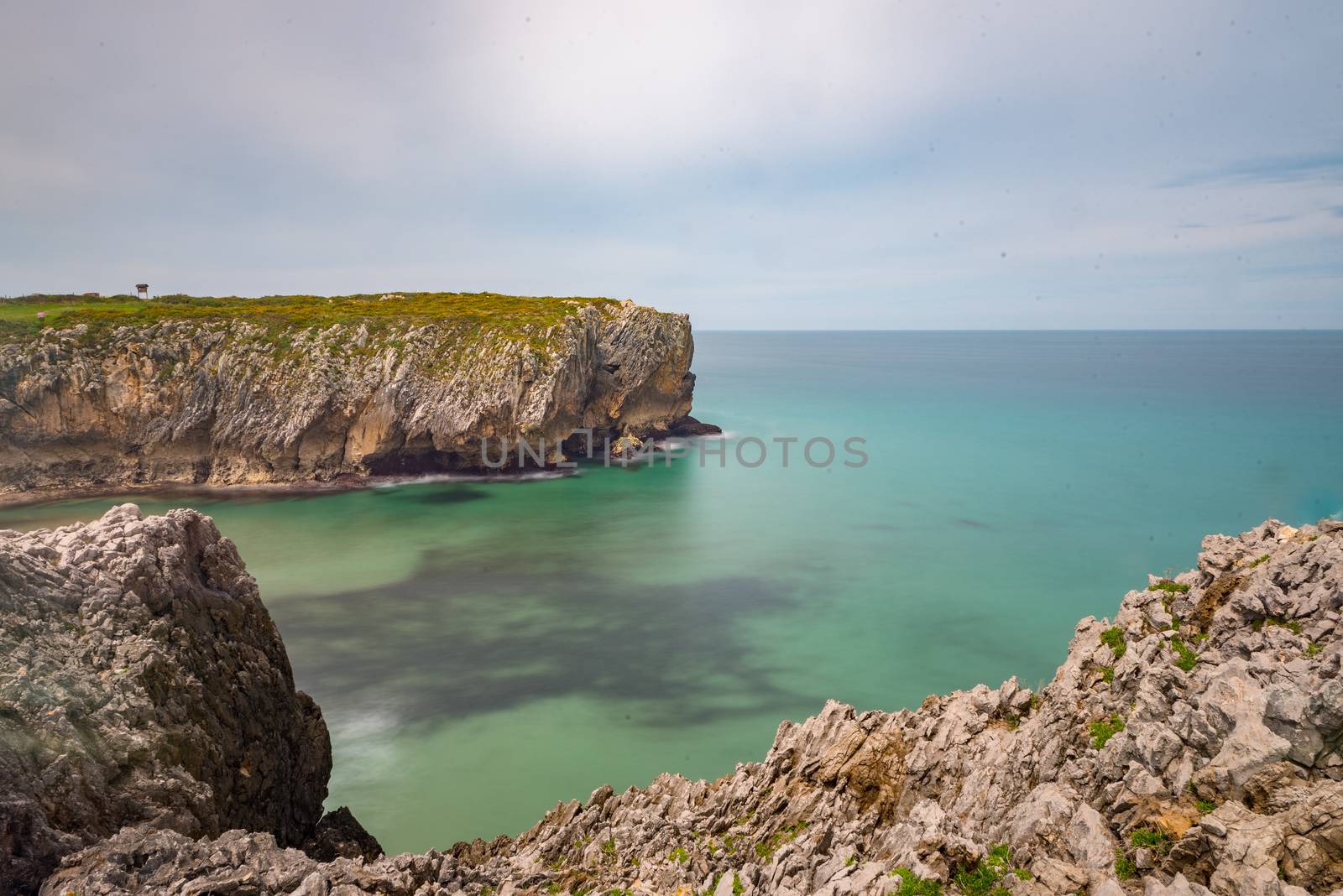 Image of scenic beach es of Torimbia and Toranda, Asturias, Spain.