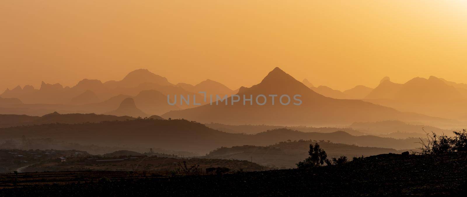 Sunrise landscape Axum Simien Ethiopia by artush