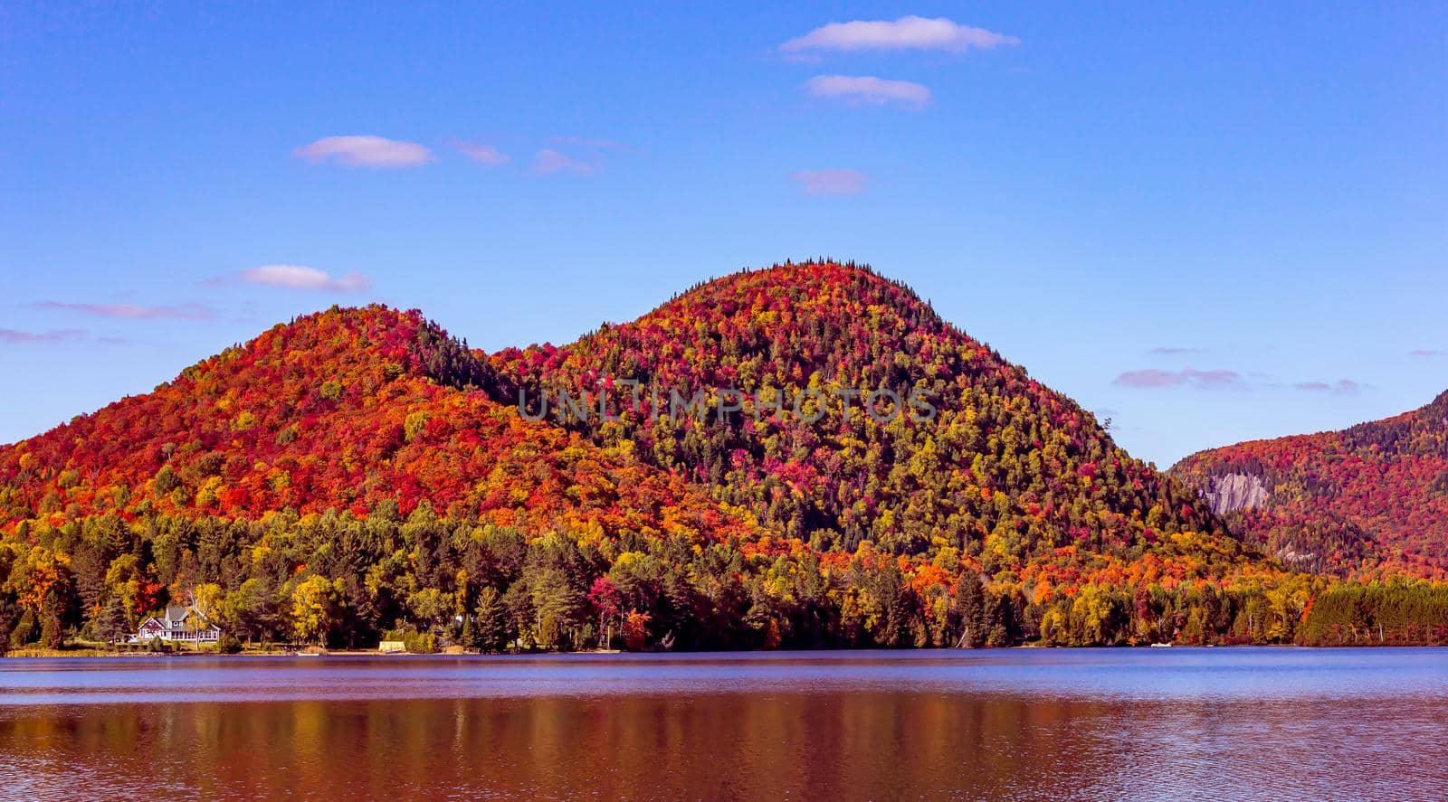 view of the Lac-Superieur, in Laurentides, Mont-tremblant, Quebec, Canada