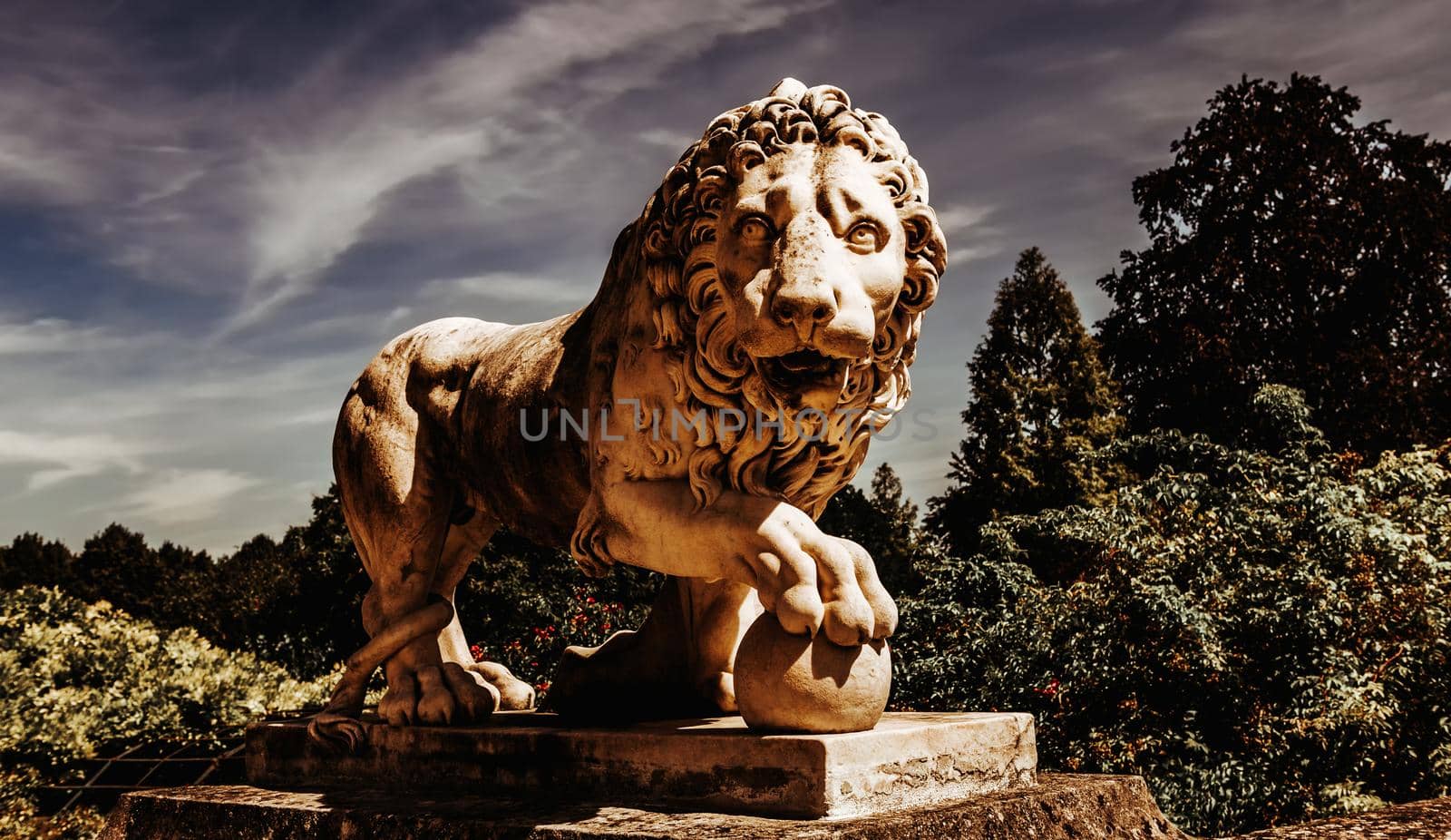 COMPIEGNE, FRANCE, AUGUST 13, 2016 : statue in gardens of chateau de Compiegne, august 13, 2016 in Compiegne, Oise, France