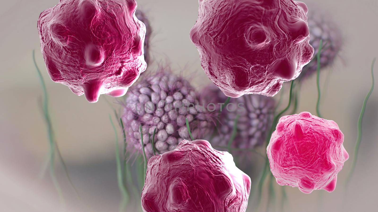  3d illustration - Cancer Cells With High Details by vitanovski