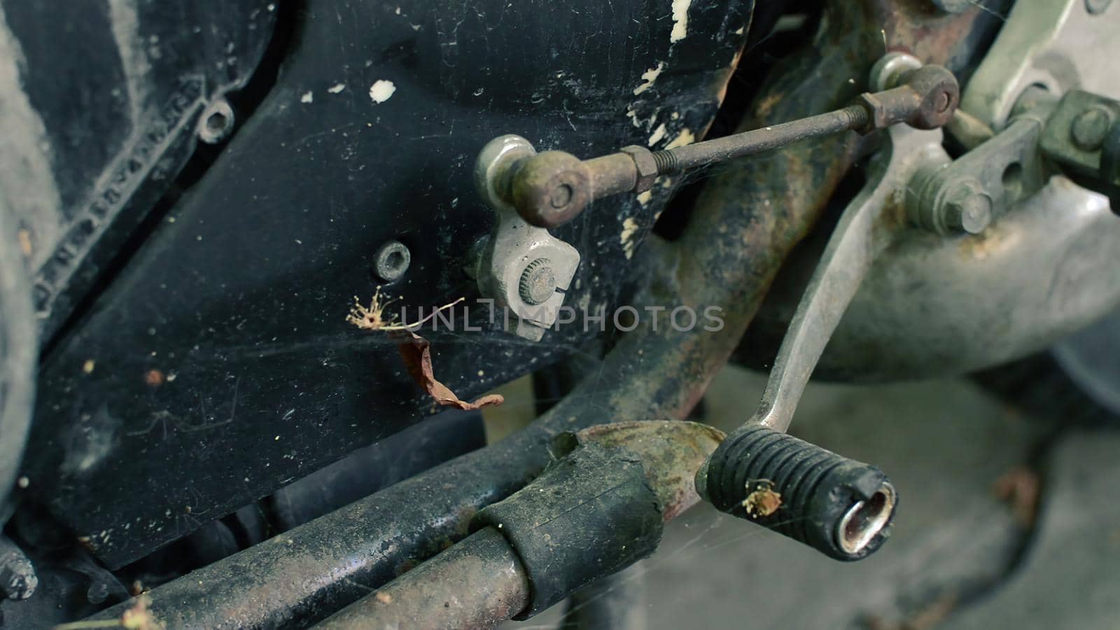 3d illustration - Close Up Of Old and damage Motorbike