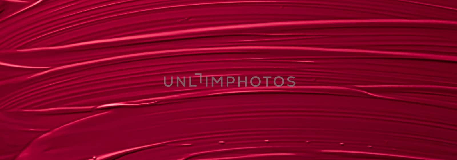 Red lipstick or lip gloss texture as cosmetic background, makeup and beauty cosmetics product for luxury brand, holiday flatlay backdrop or abstract wall art and paint strokes by Anneleven