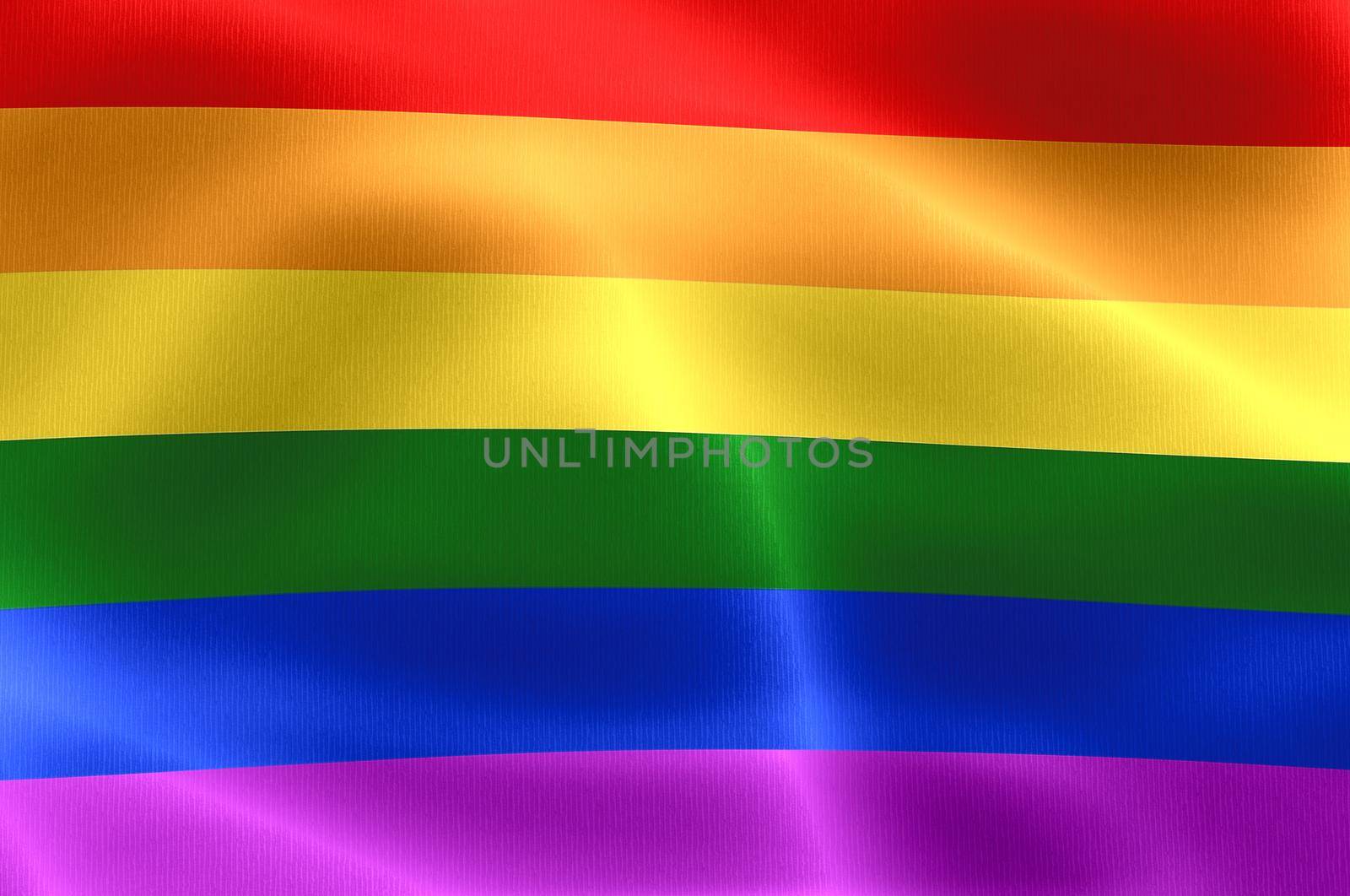 Rainbow pride flag illustration. Lgbt community symbol in rainbow colors. 
