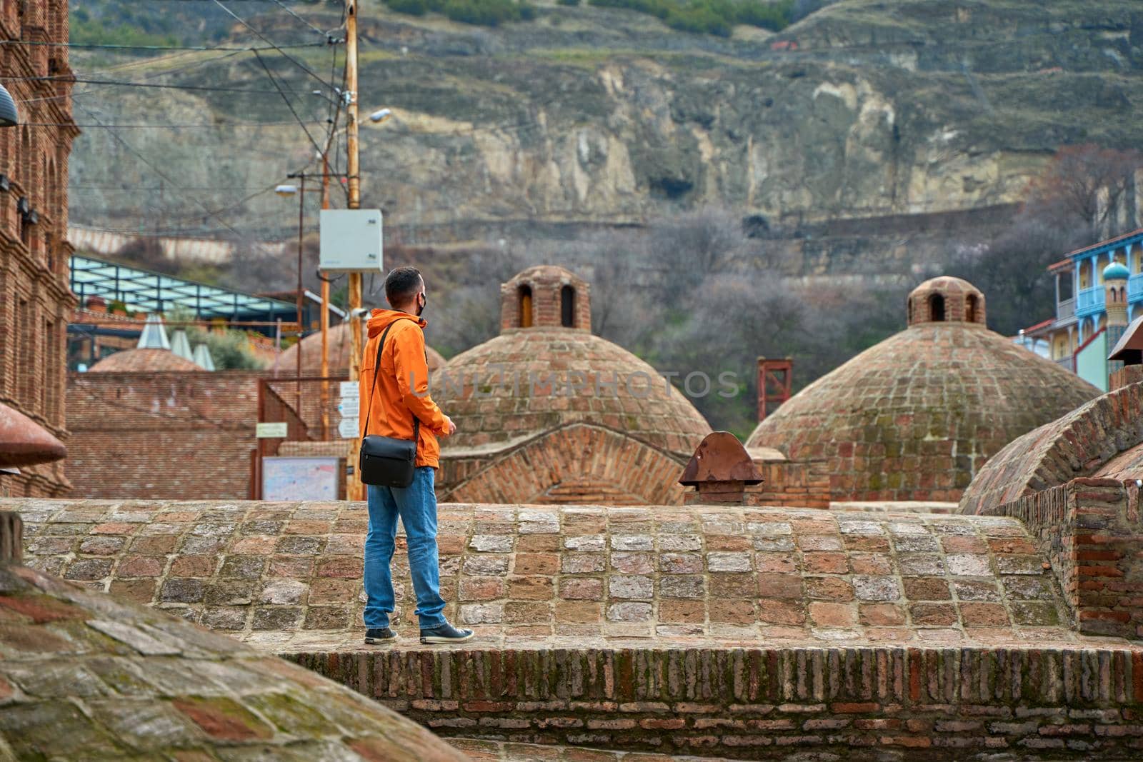 Popular city landmark in Tbilisi. Ancient underground complex of sulfur baths.