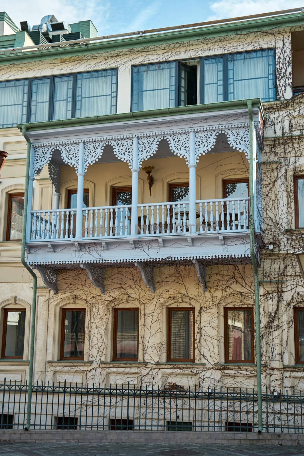 Authentic architecture of a cozy area of the old city of Tbilisi.