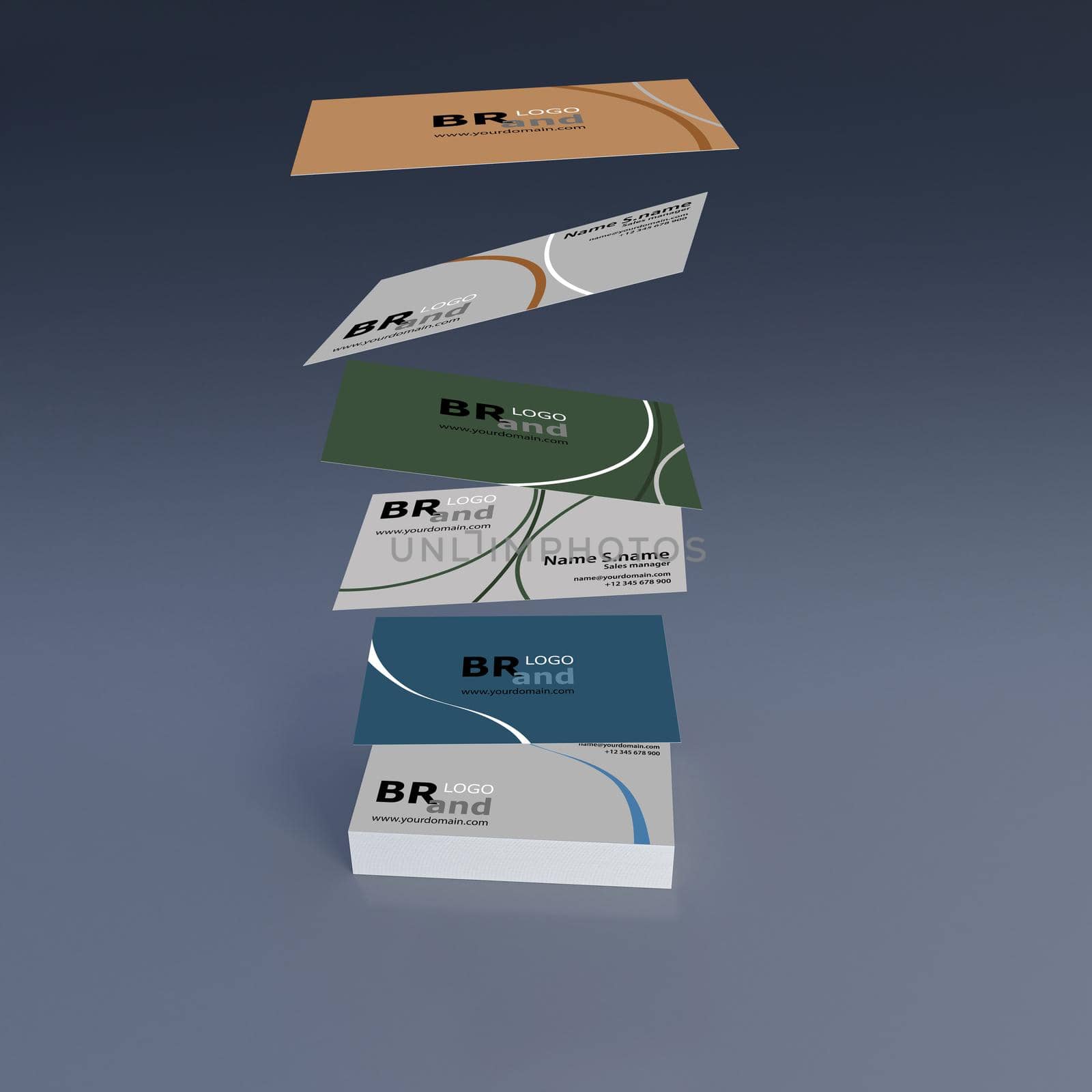 3d rendering of name cards.