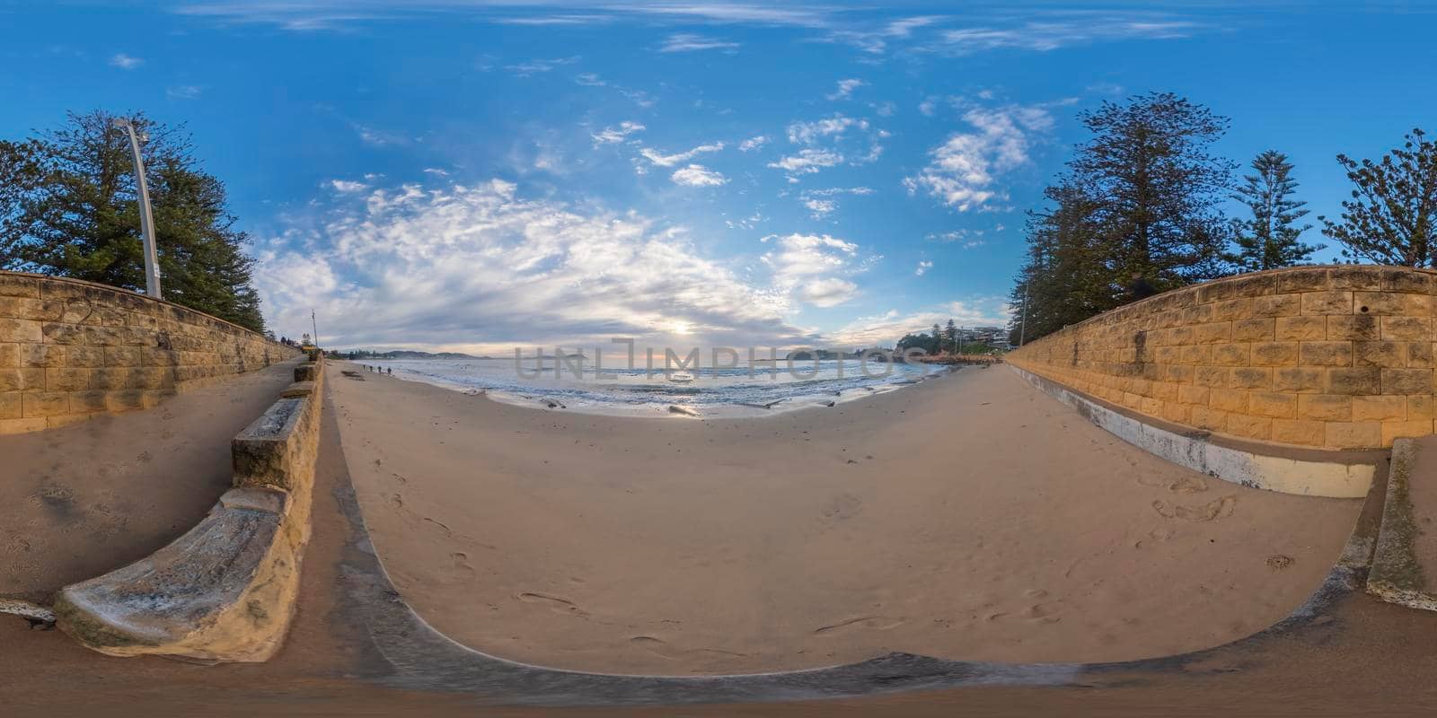 Spherical panoramic photograph of Terrigal beach in regional Australia by WittkePhotos