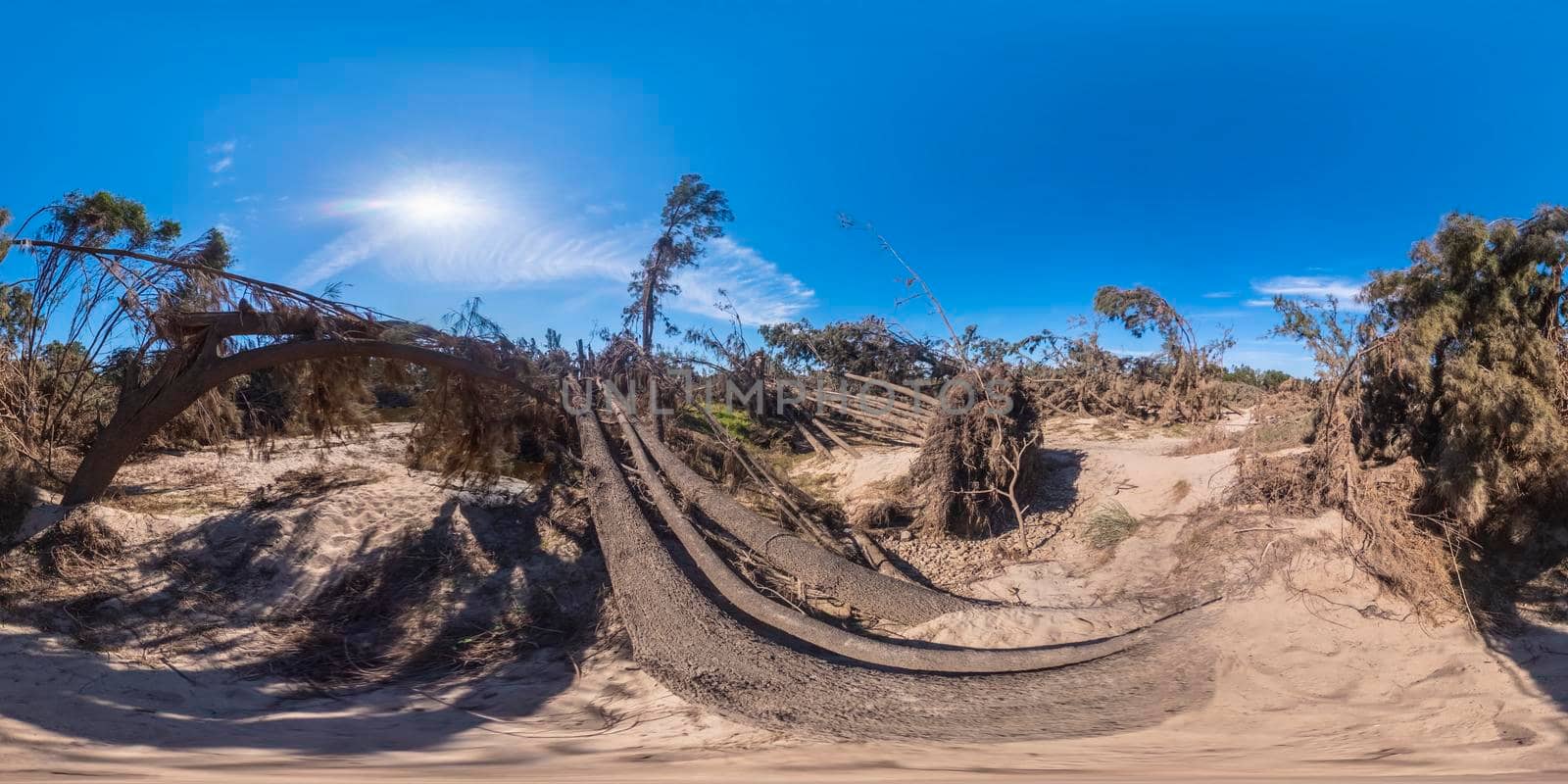 Spherical panoramic photograph of the Grose River after flooding in regional Australia by WittkePhotos