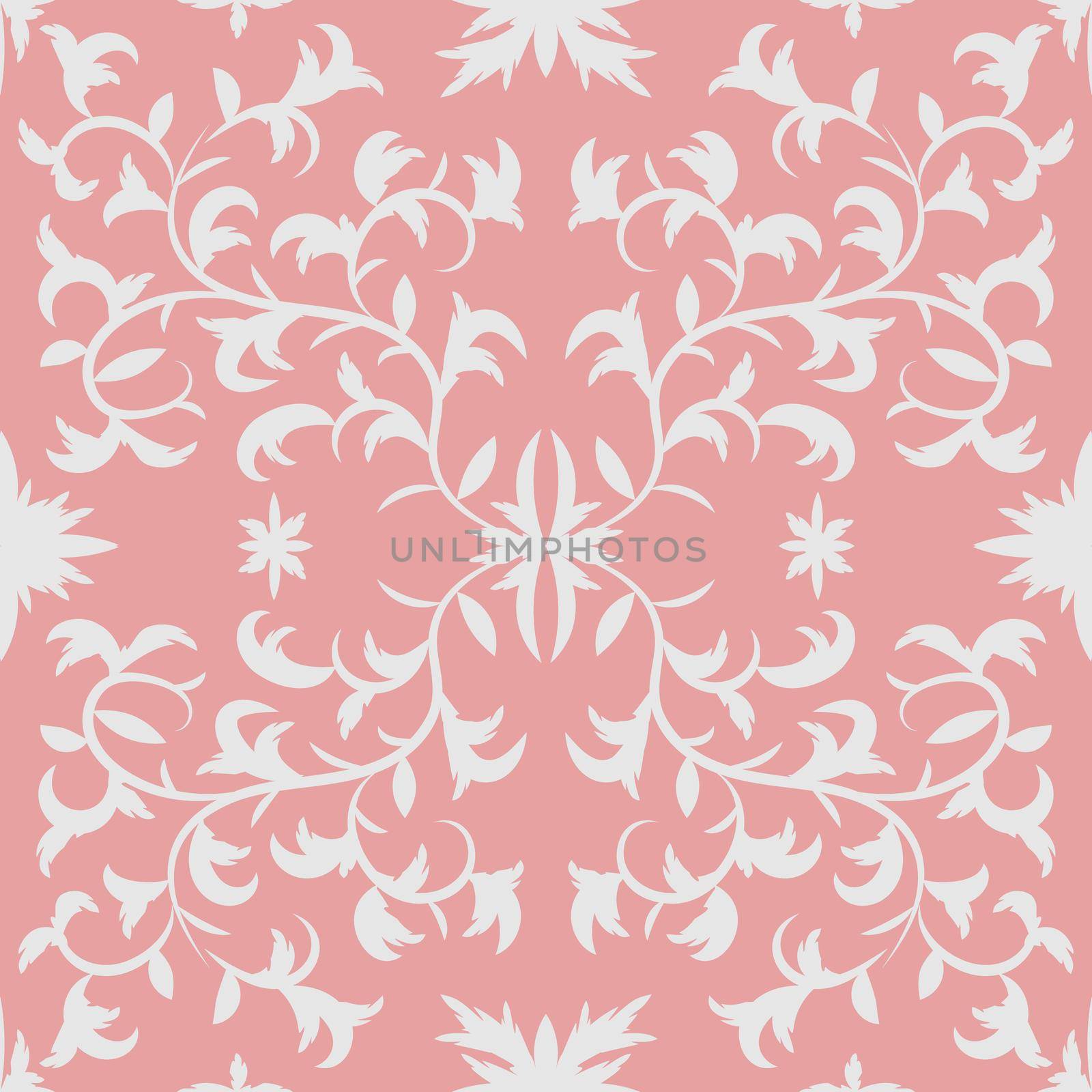 Floral damask pattern with abstract flowers Ethnic endless background with ornamental decorative elements with traditional  motives  tribal geometric figures