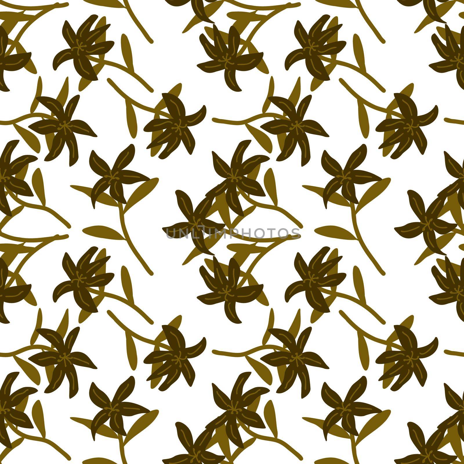 Folk flowers art pattern Floral abstract surface design  Seamless pattern by eskimos