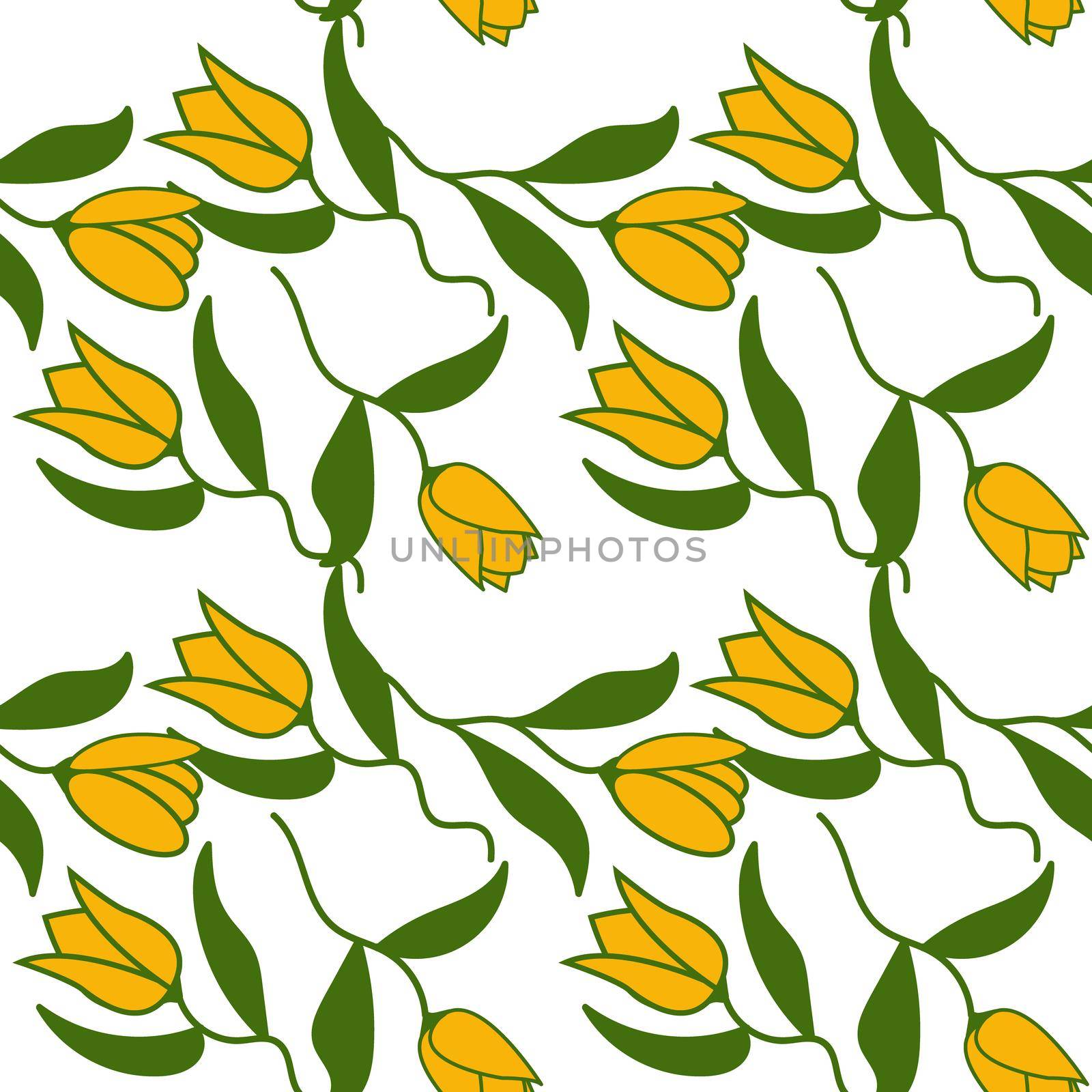 Folk flowers art pattern Floral abstract surface design  Seamless pattern by eskimos