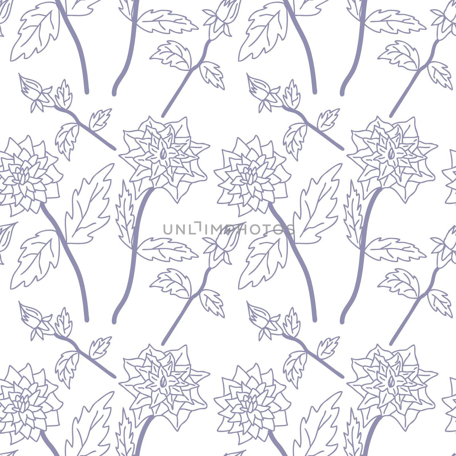 Folk flowers art pattern Floral abstract surface design  Seamless pattern by eskimos