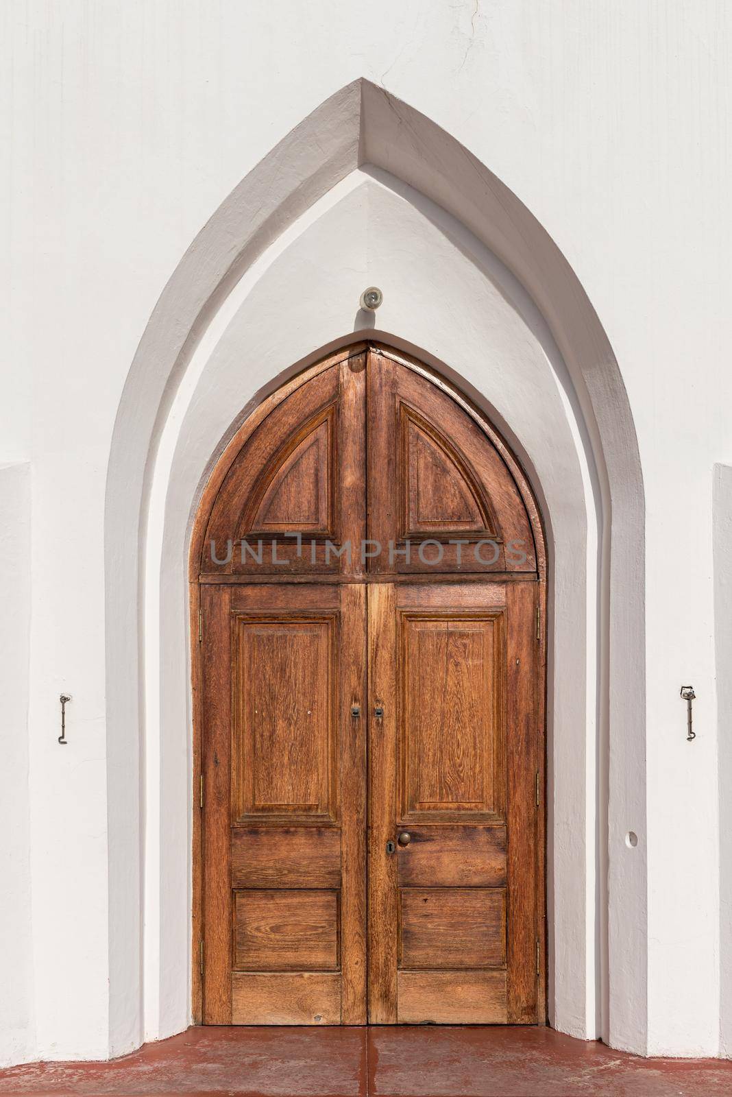 Door of the United Congregational Church in Pniel in the Western Cape Province