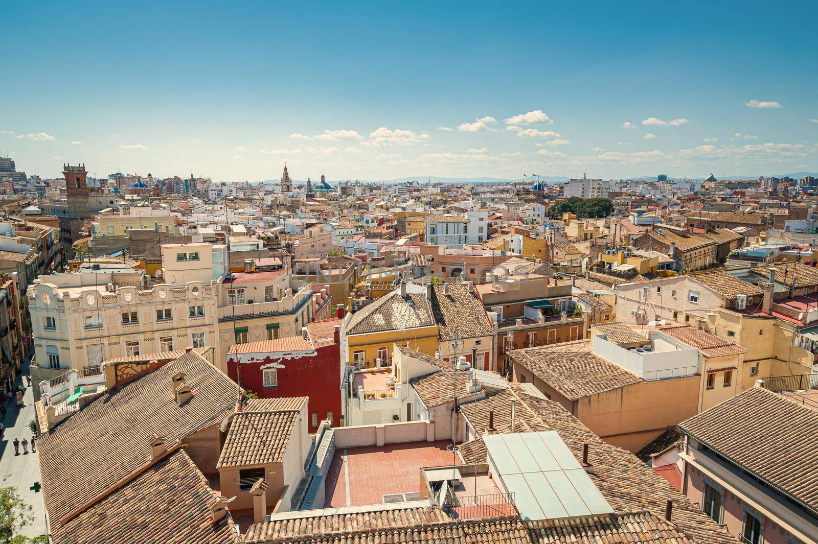 View at Valencia downtown with rooftops of residential dwellings. Valencia downtown. Spain. Europe. by Qba