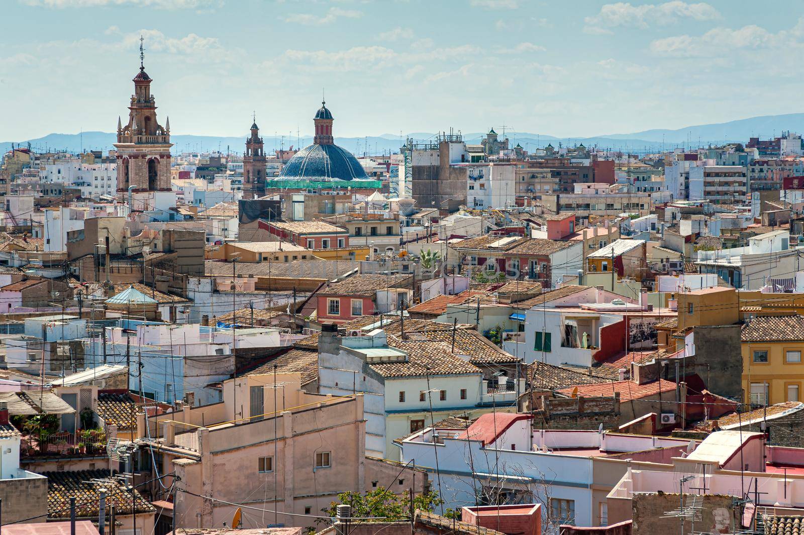 View at Valencia downtown with rooftops of residential dwellings. Valencia downtown. Spain. Europe. by Qba