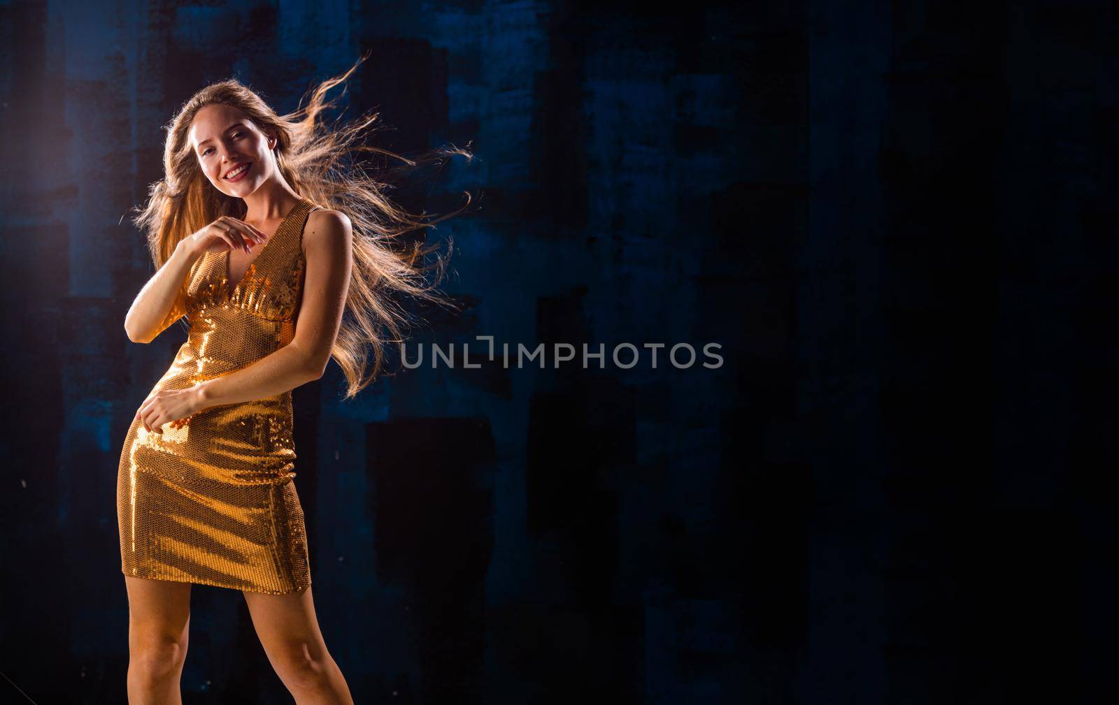 Dancing girl on disco party by ALotOfPeople