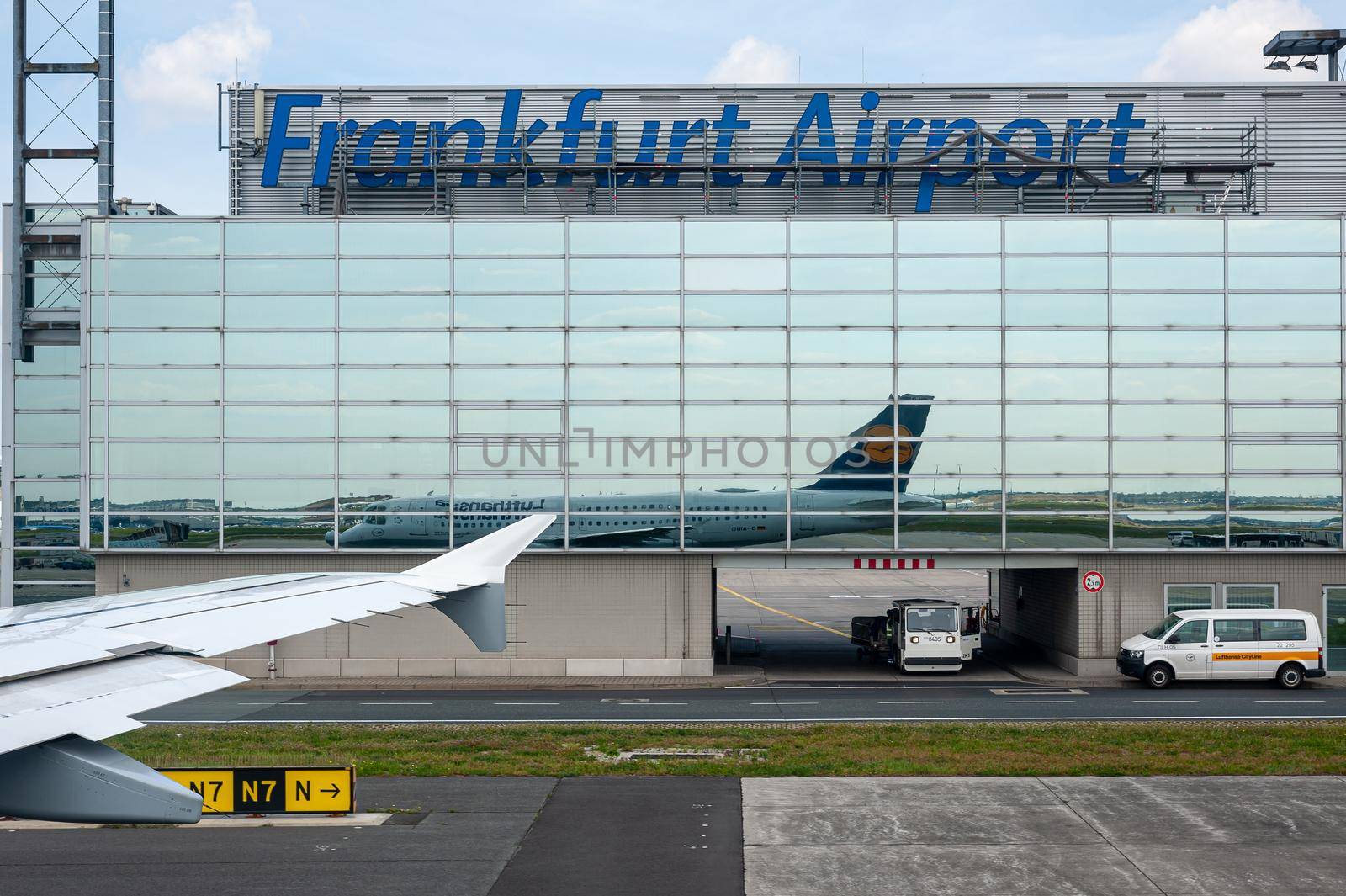 05/26/2019. Frankfurt Airport, Germany. Operated by Fraport and serves as the main hub for Lufthansa including Lufthansa City Line and Lufthansa Cargo and Lufthansa Technik.