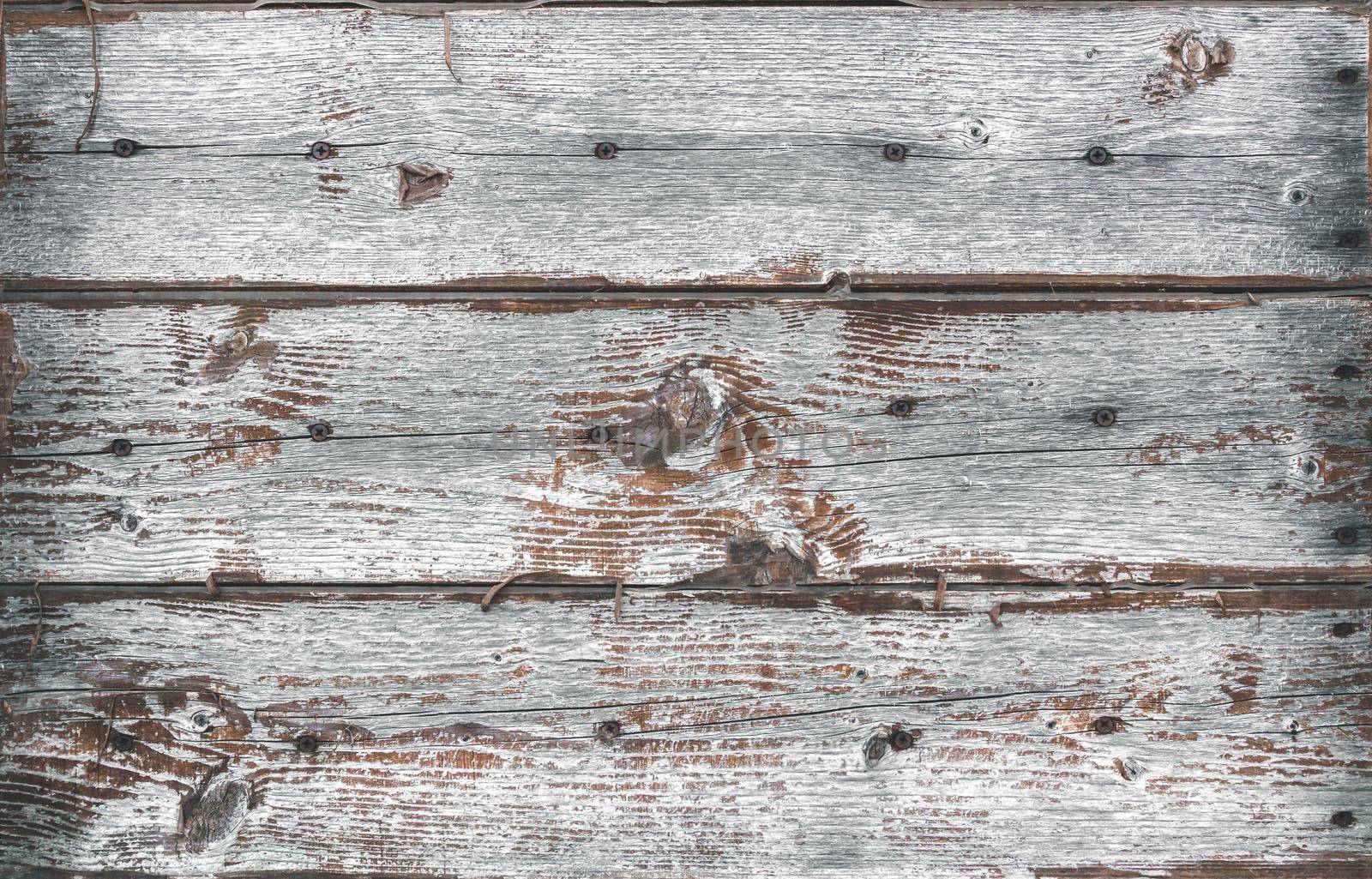 Wooden planks background. Old wooden planks with rusty screws