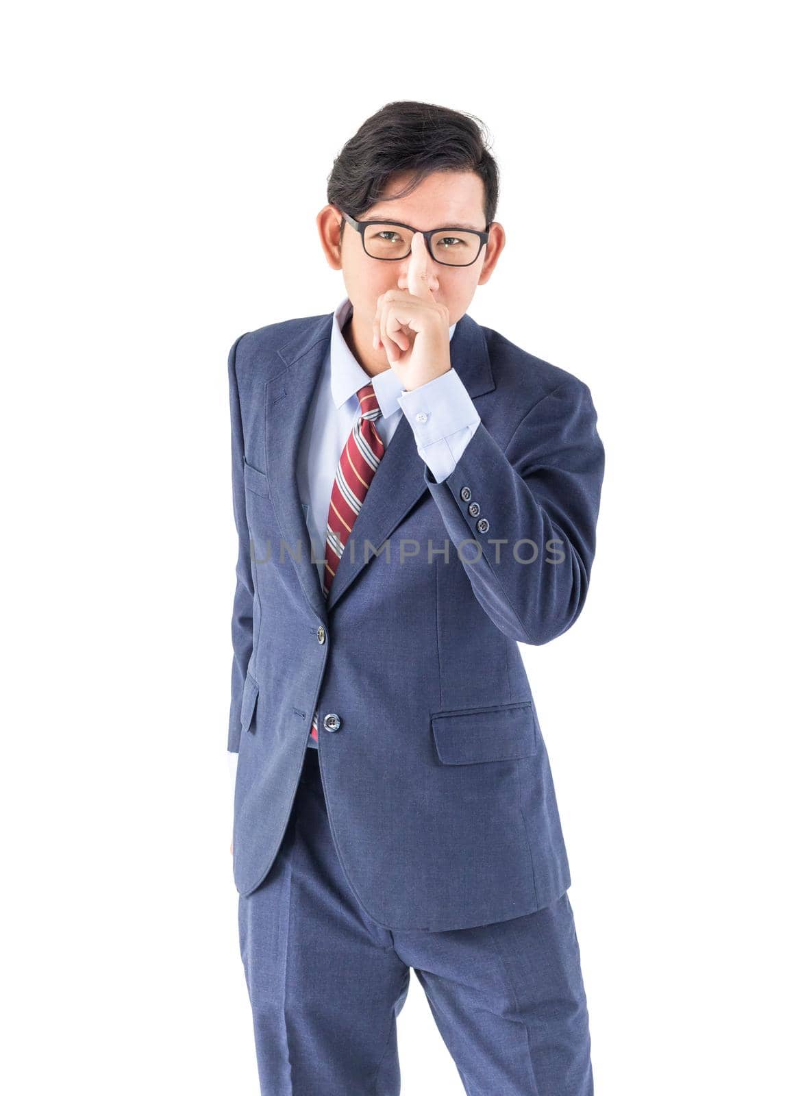 Young asian business men portrait posing in suit  over white background