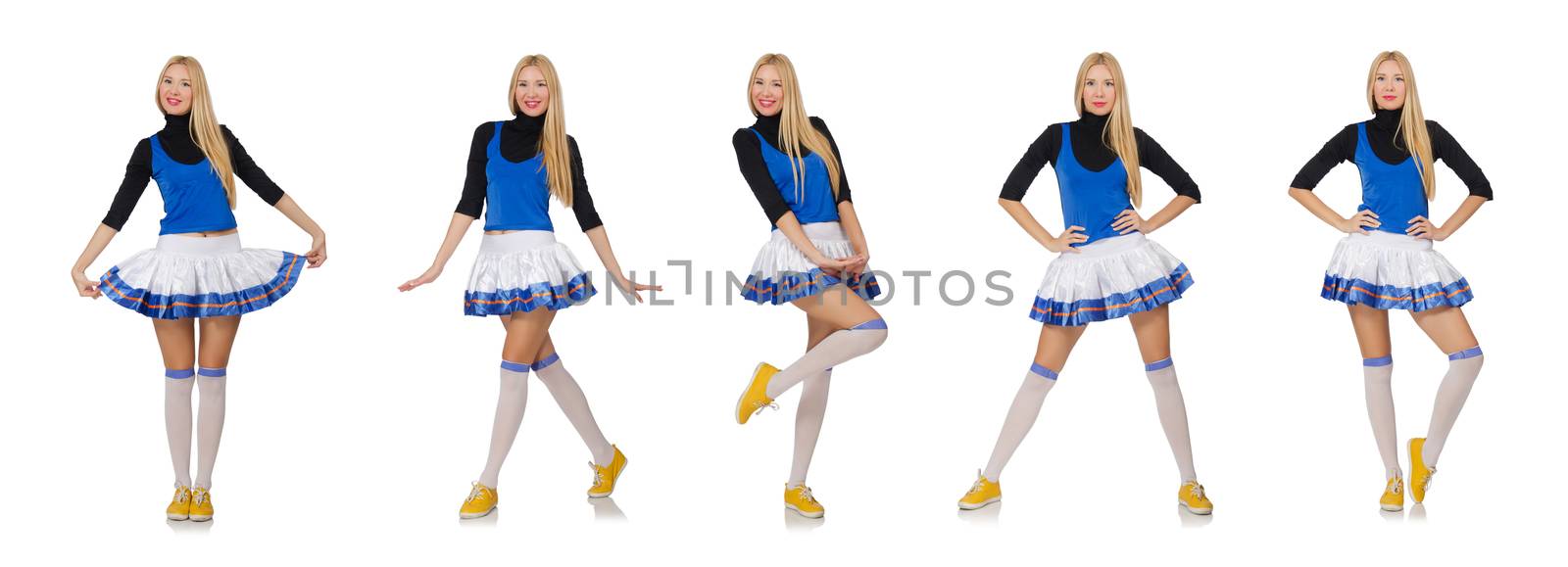 Cheerleader isolated on the white background
