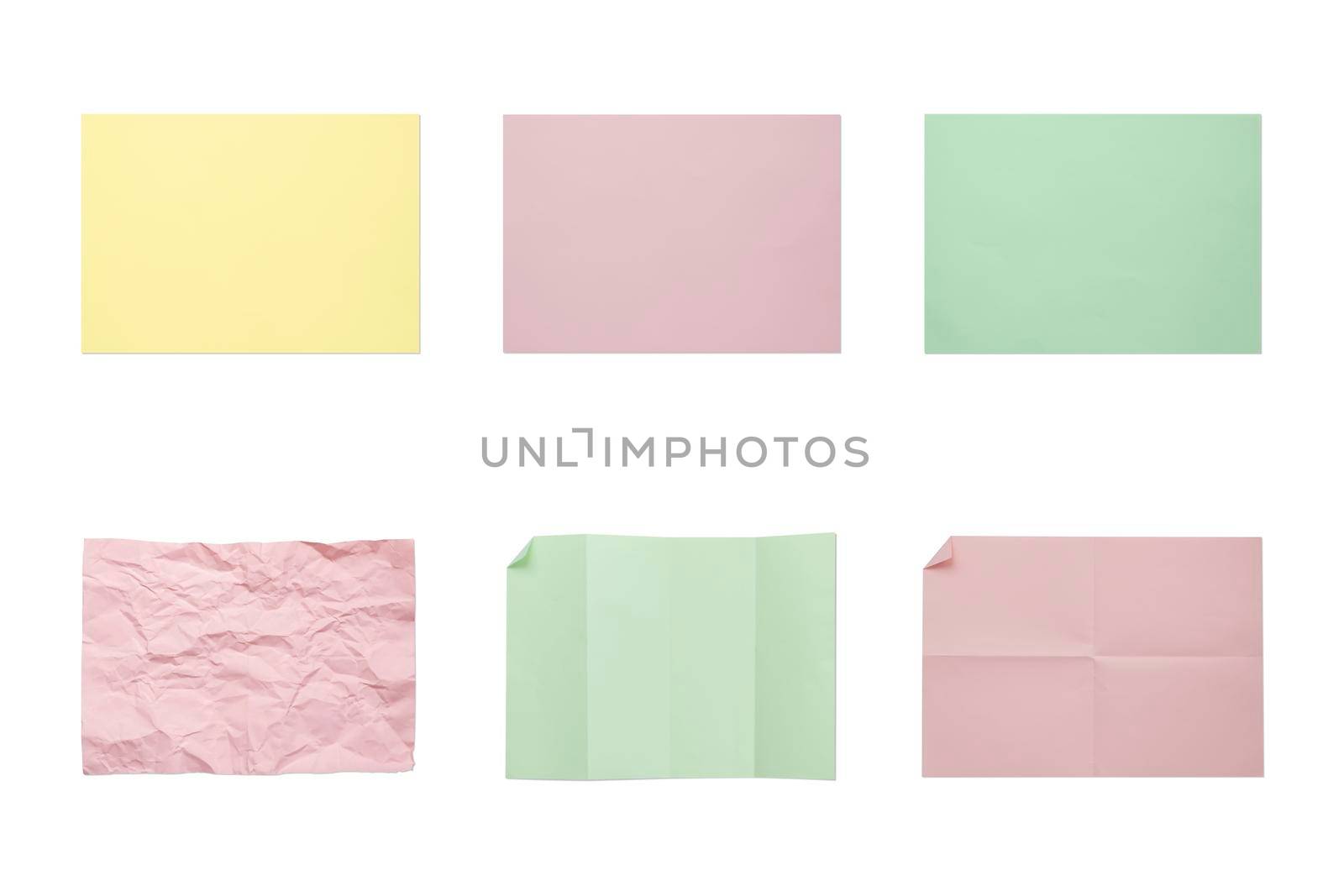 Collection of group of colorful blank 4A papers. by wattanaphob