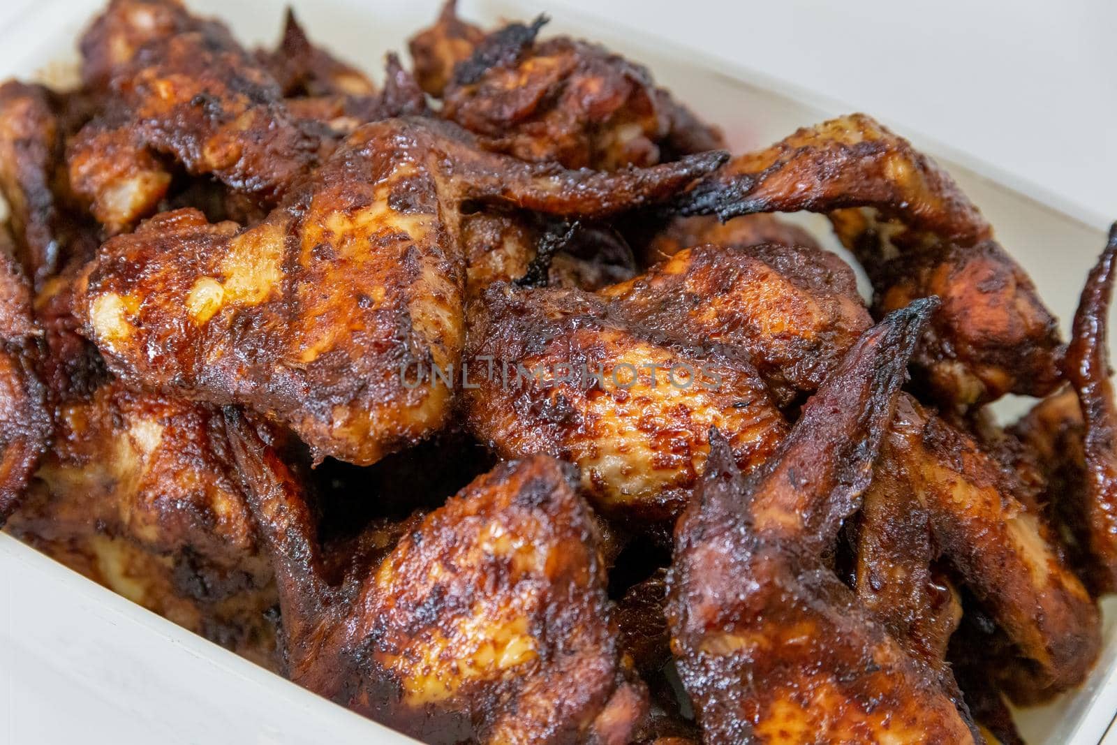 Roasted sticky and crispy chinese chicken wings